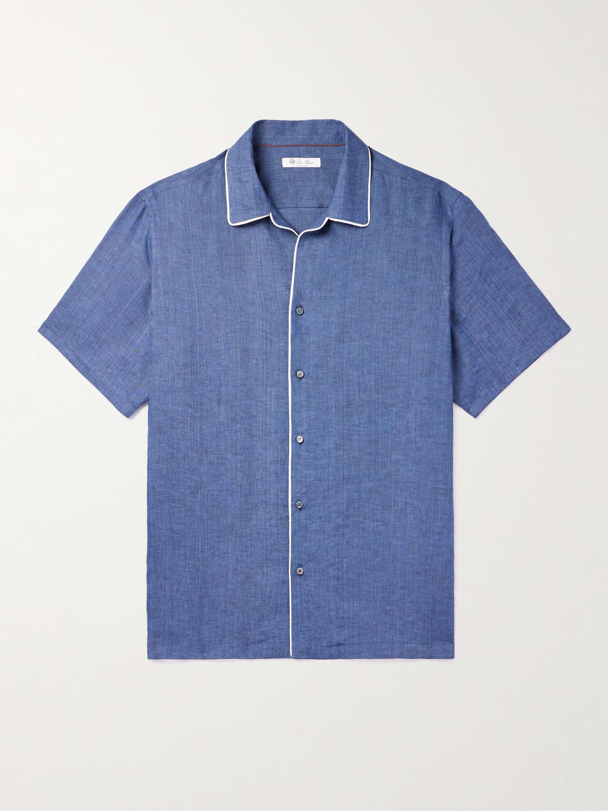 LORO PIANA Camp-Collar Slub Linen Shirt for Men | MR PORTER