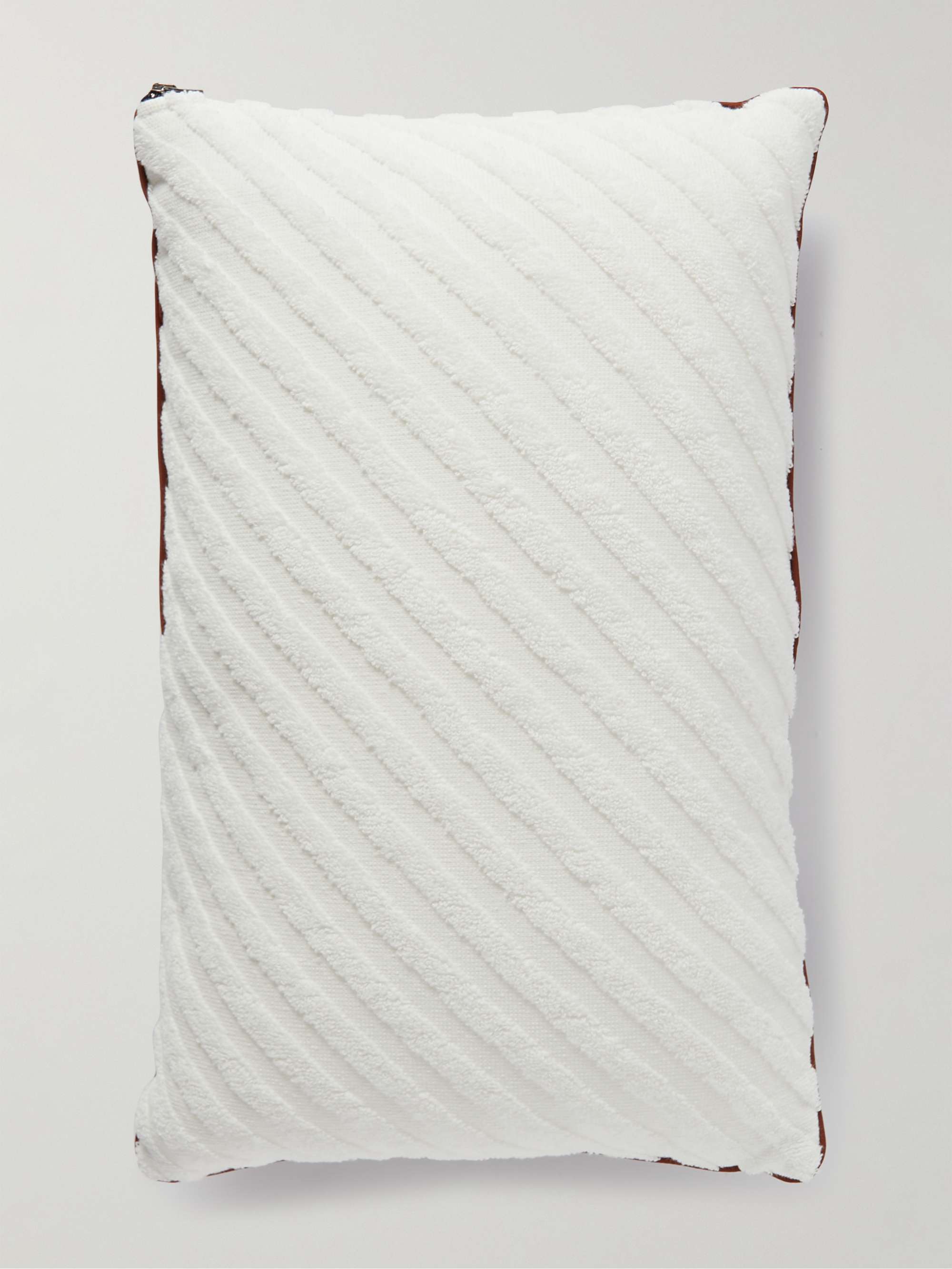 LORO PIANA Logo-Embroidered Striped Linen and Terry Beach Pillow