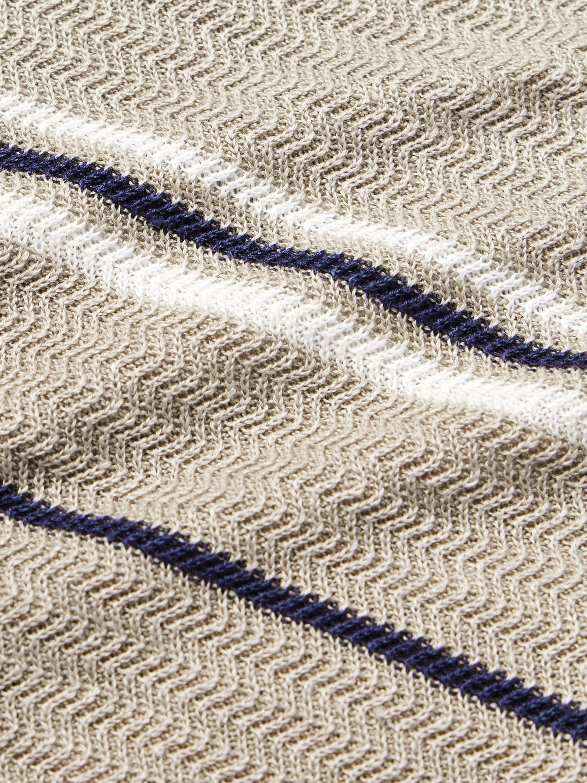LORO PIANA Striped Herringbone Linen T-Shirt