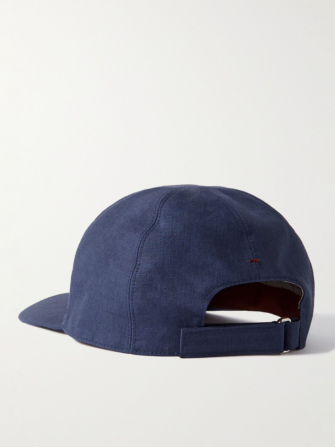 Shop Loro Piana Logo-embroidered Linen Baseball Cap In Blue