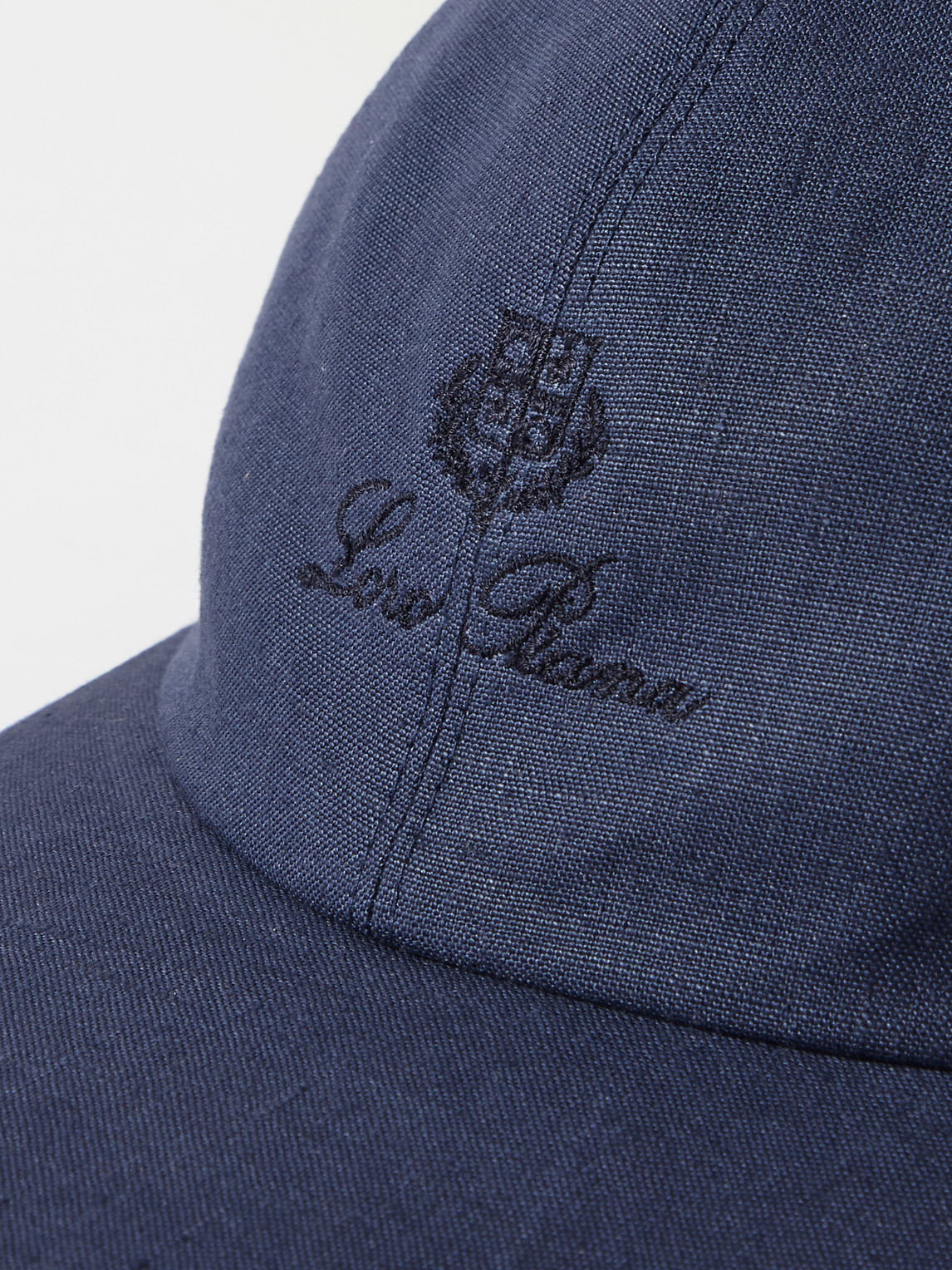 Shop Loro Piana Logo-embroidered Linen Baseball Cap In Blue