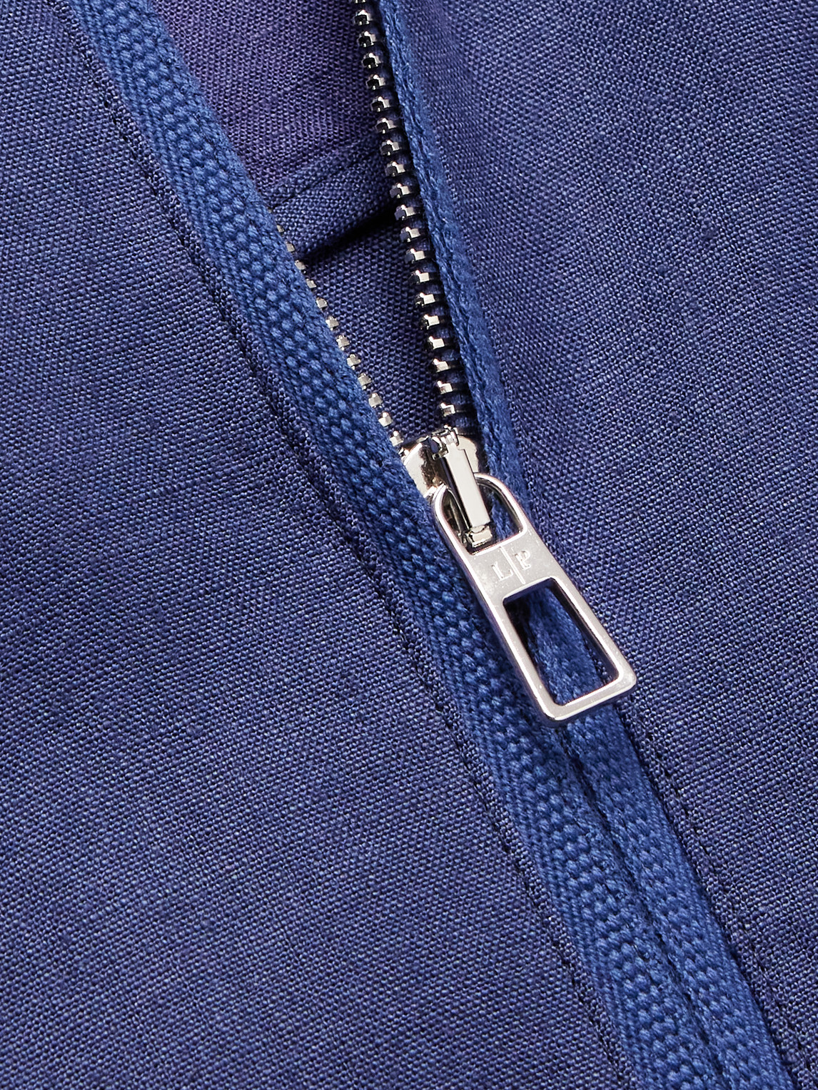 Shop Loro Piana Linen Half-zip Jacket In Blue