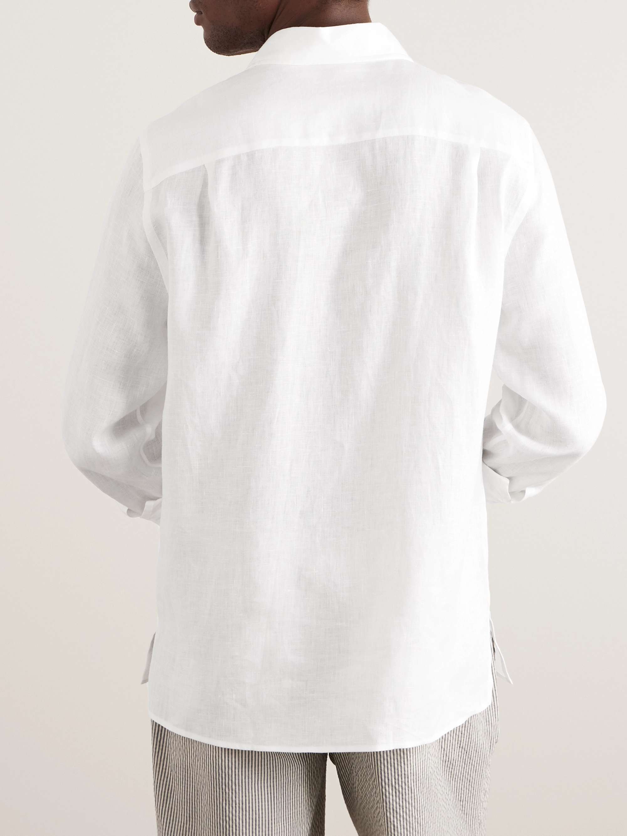 White Arizona Linen Half-Placket Shirt | LORO PIANA | MR PORTER