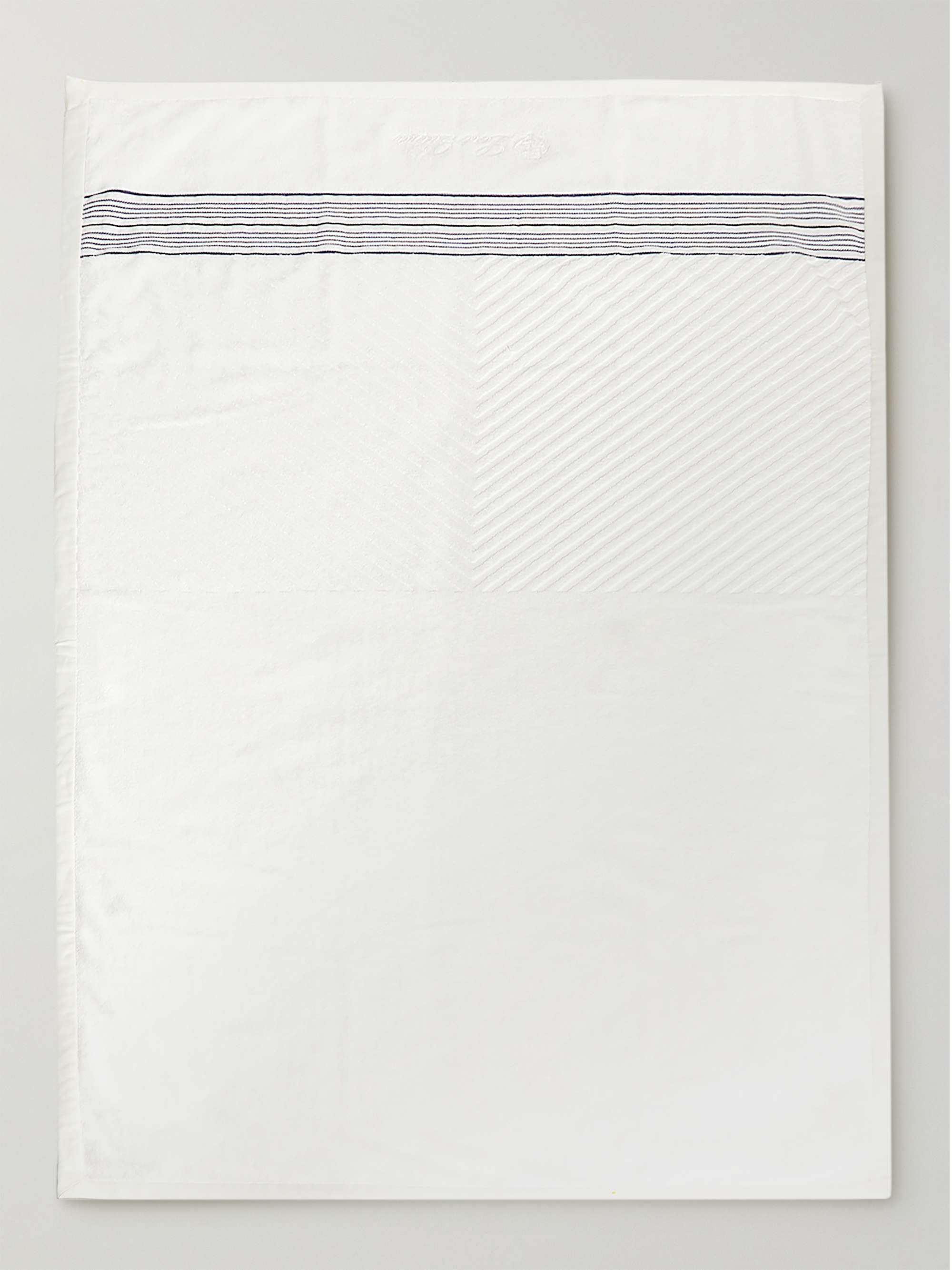 LORO PIANA Logo-Embroidered Striped Cotton-Jacquard Towel