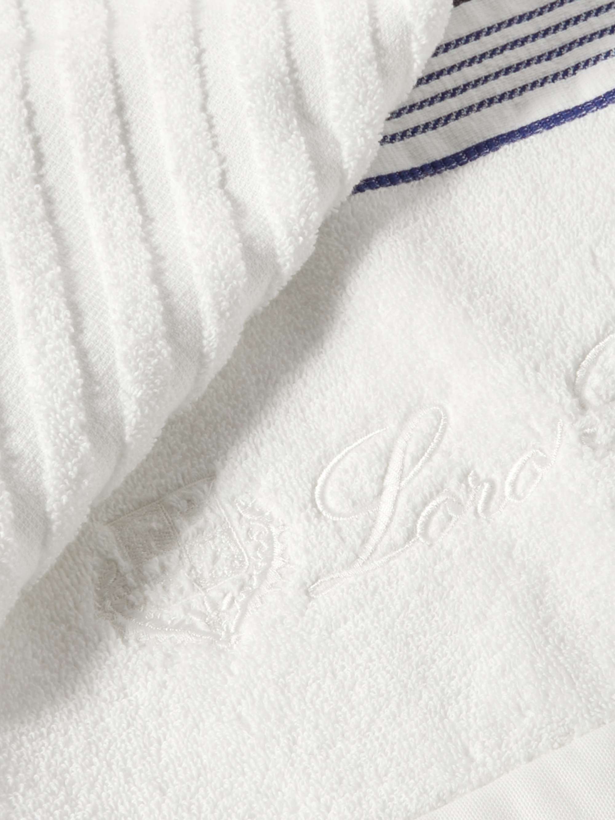 LORO PIANA Logo-Embroidered Striped Cotton-Jacquard Towel