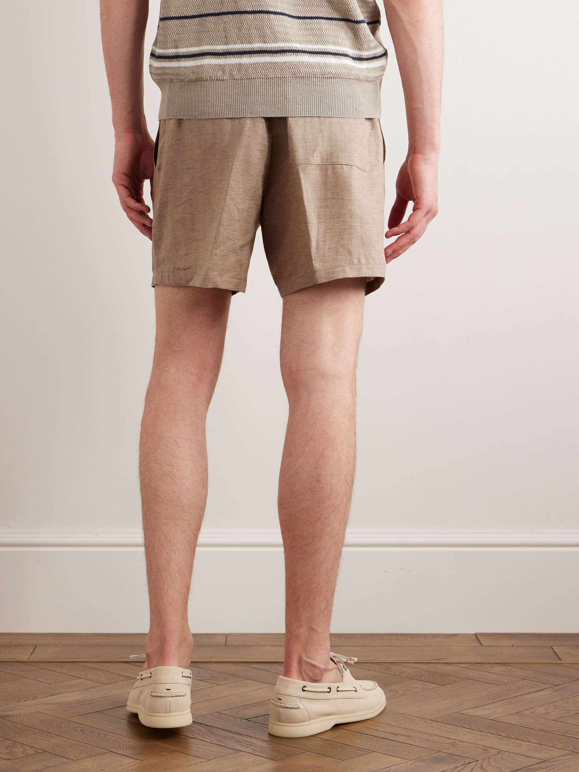 LORO PIANA Arizona Straight-Leg Linen Bermuda Shorts