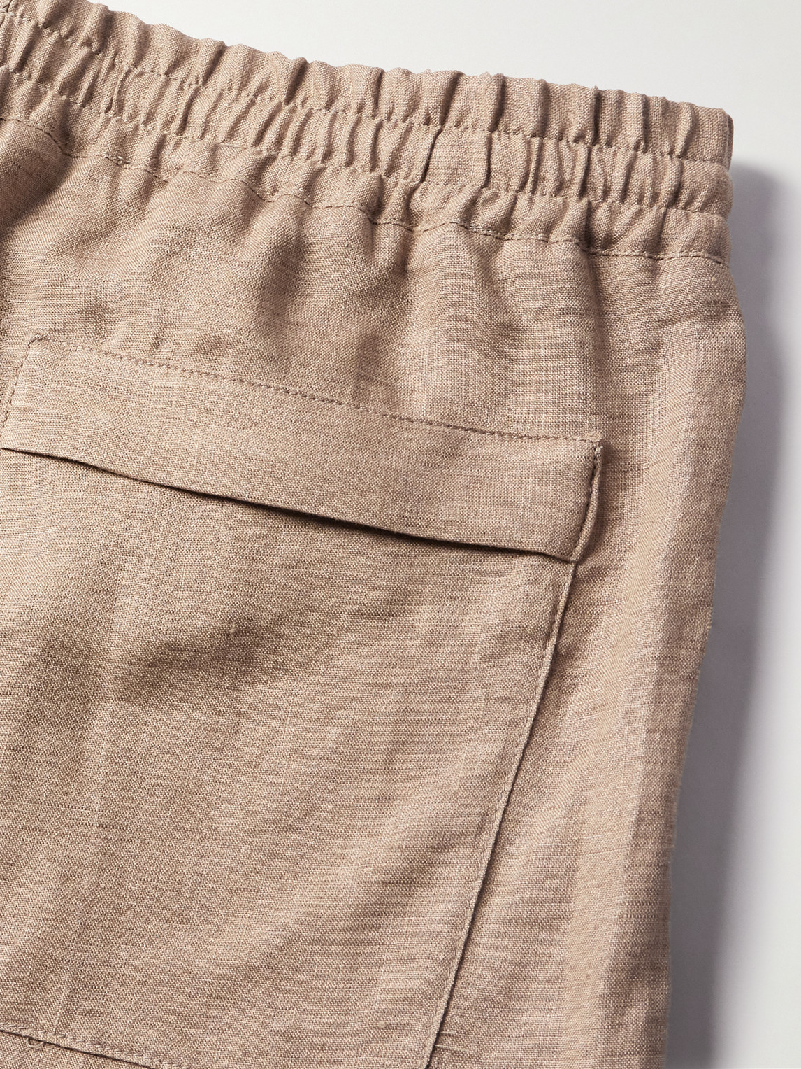 Shop Loro Piana Arizona Straight-leg Linen Drawstring Bermuda Shorts In Brown