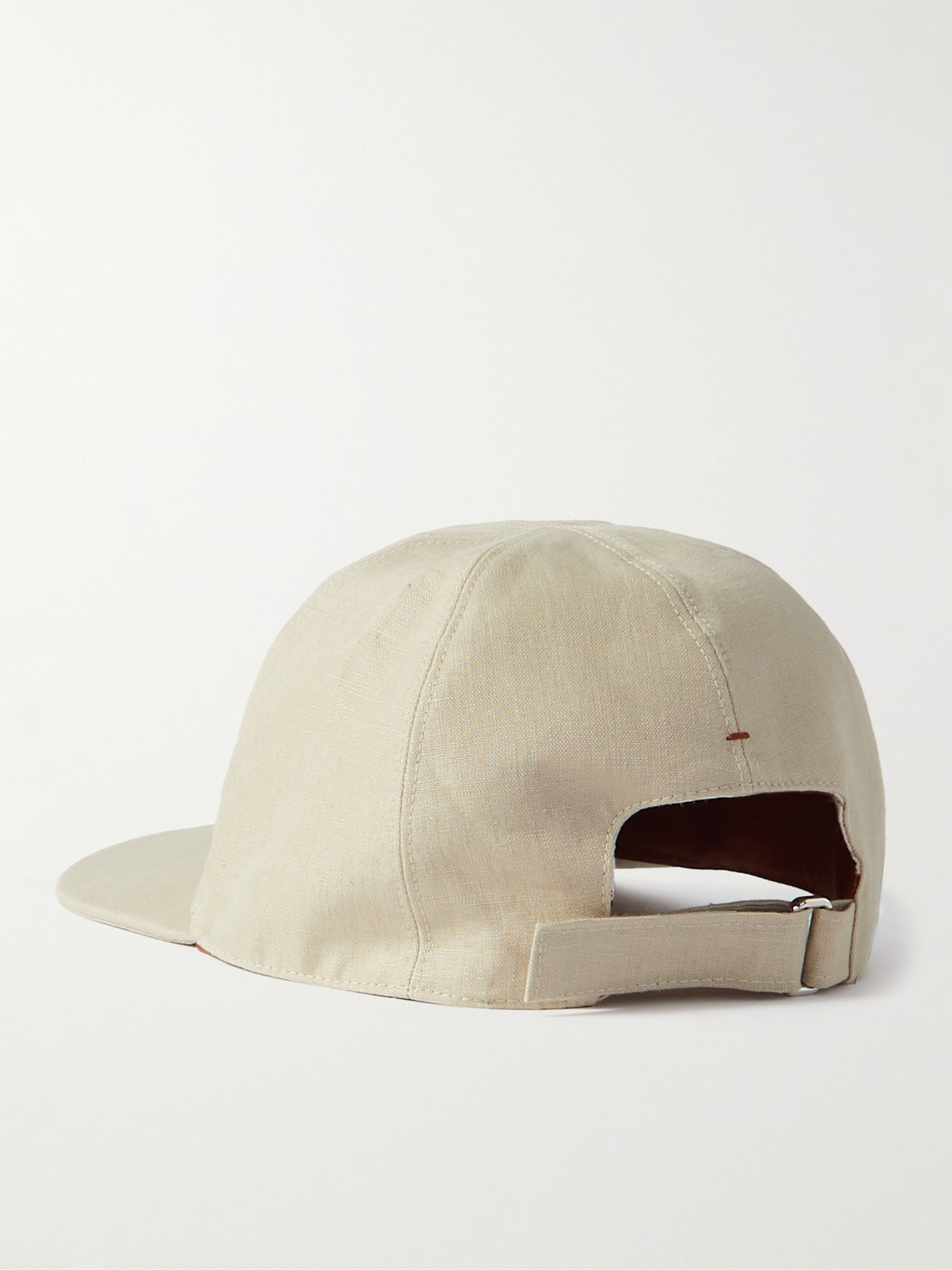 Shop Loro Piana Logo-embroidered Linen Baseball Cap In Neutrals