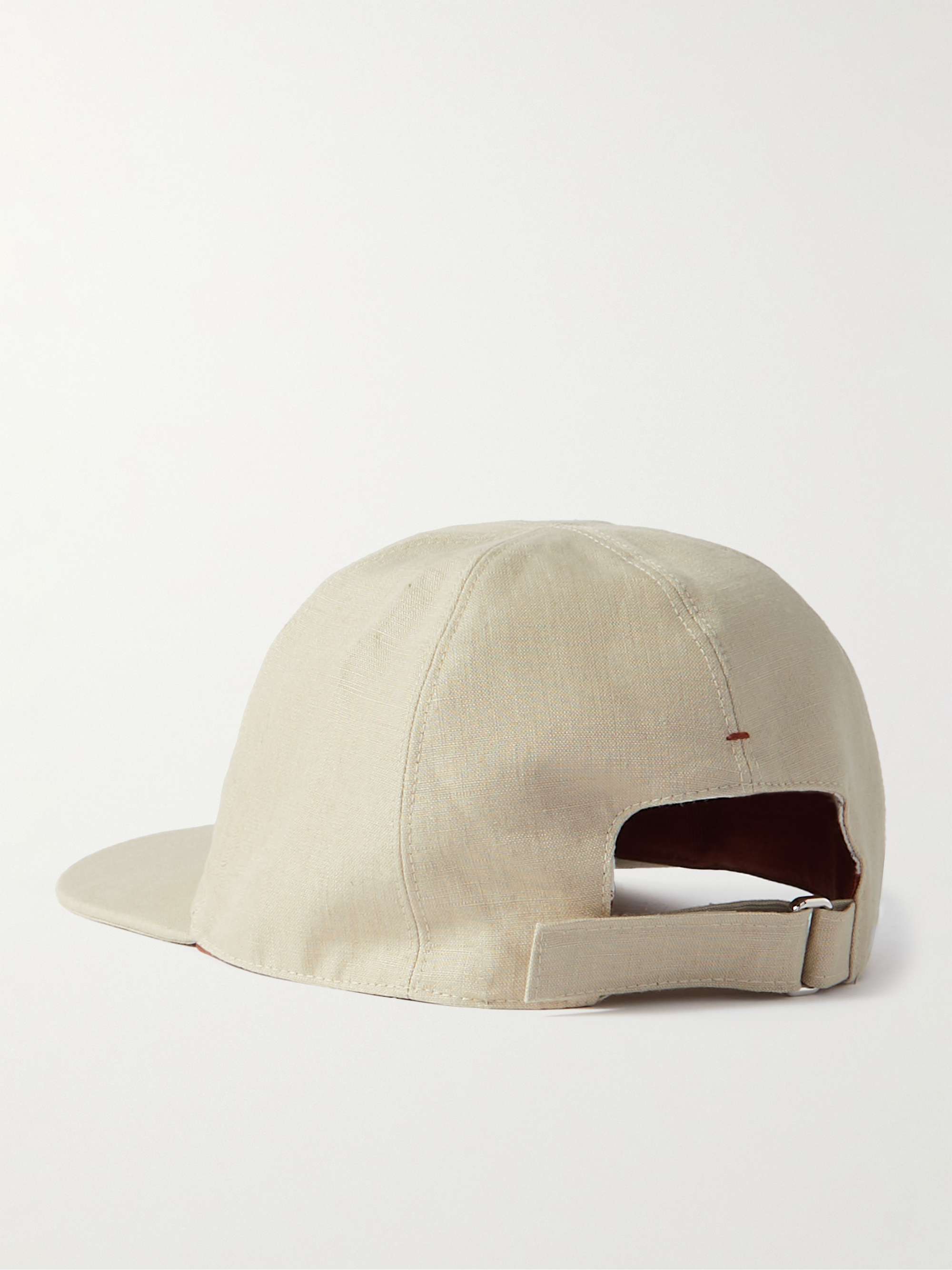 LORO PIANA Logo-Embroidered Linen Baseball Cap for Men | MR PORTER