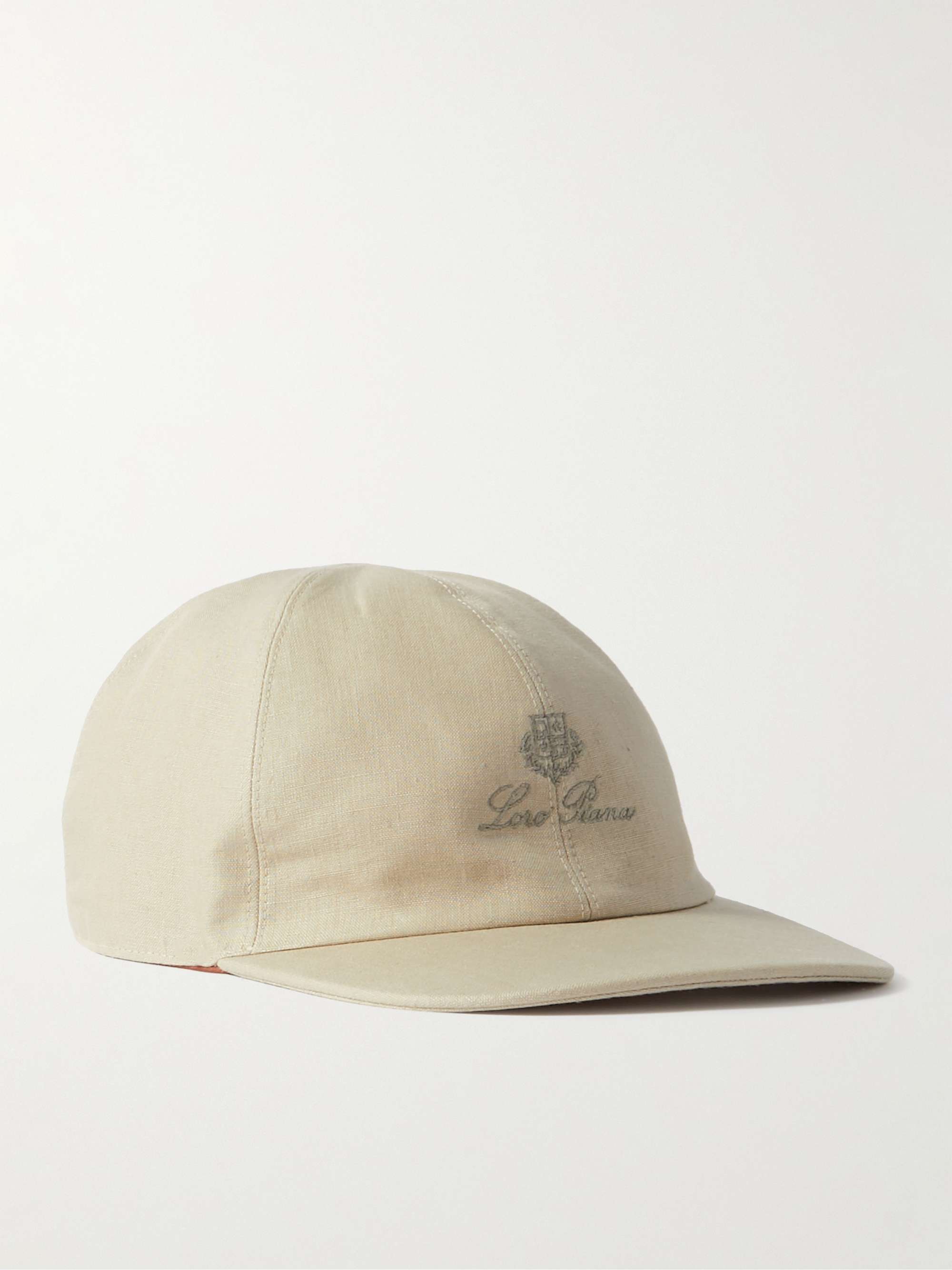 Logo-Embroidered Linen Baseball Cap