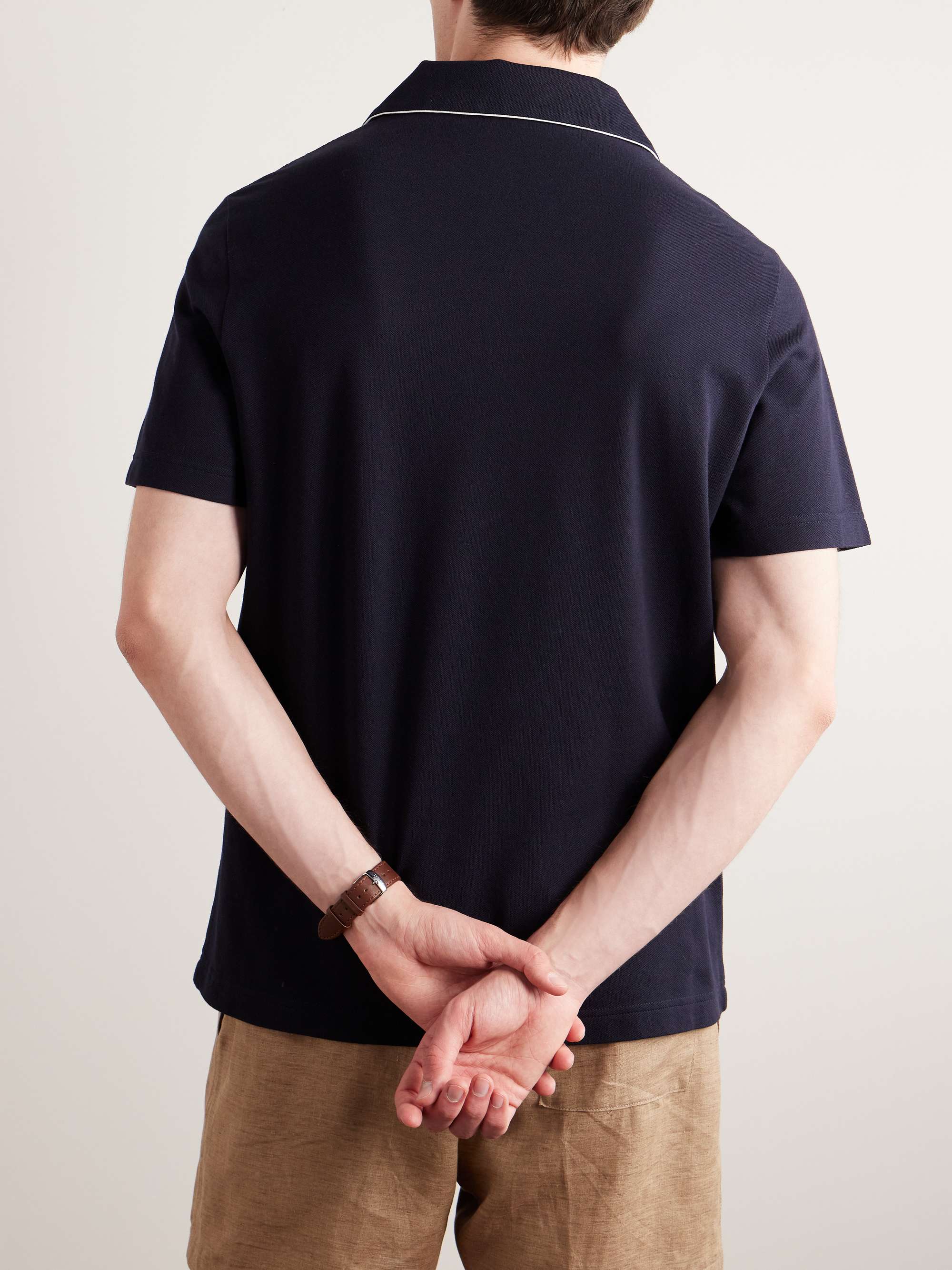 LORO PIANA Cotton-Piqué Polo Shirt
