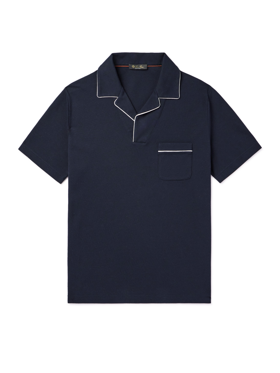 Loro Piana Manihi Cotton Piqué Polo Shirt In Blue