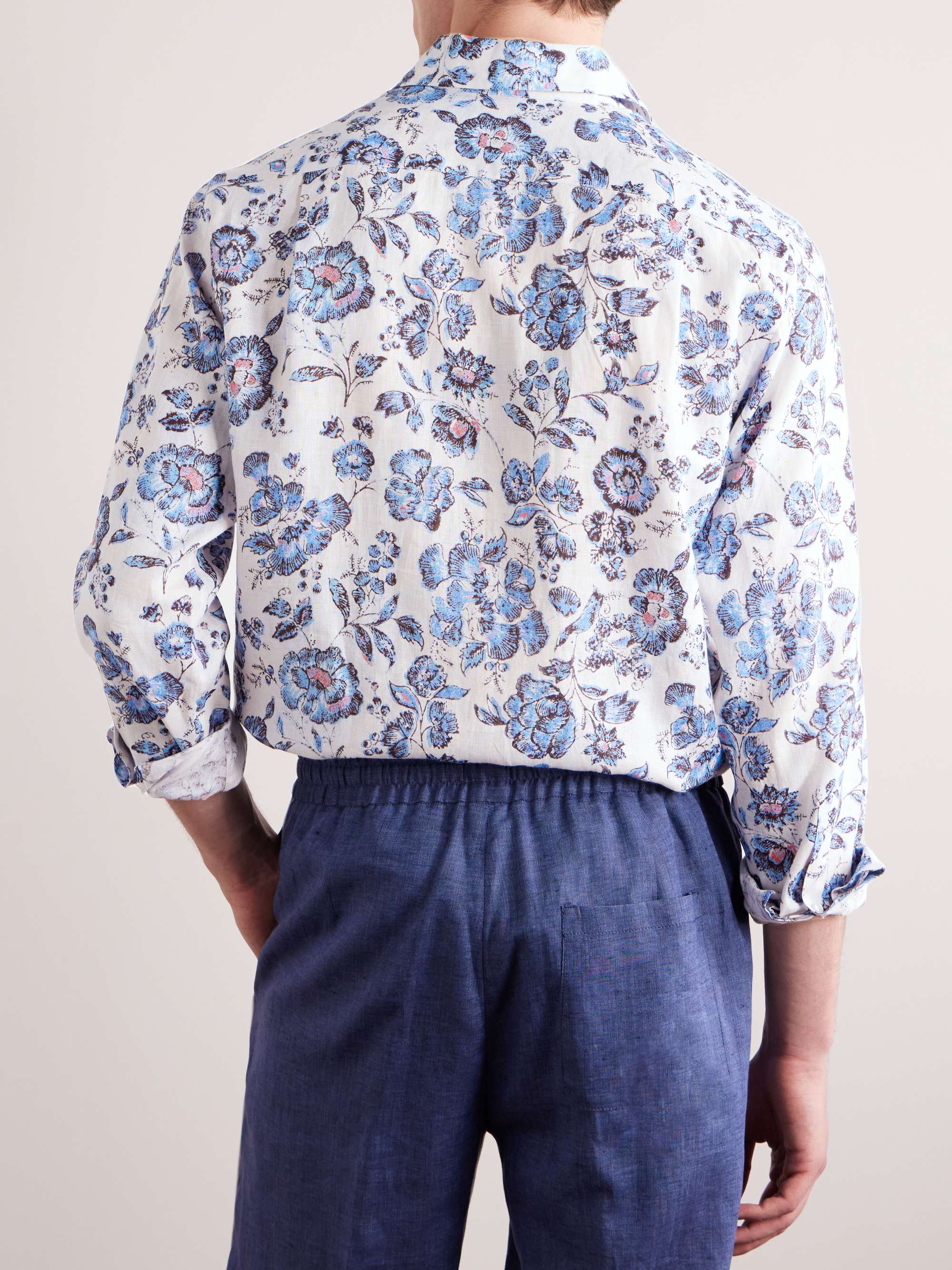 LORO PIANA André Floral-Print Cashmere and Silk-Blend Shirt