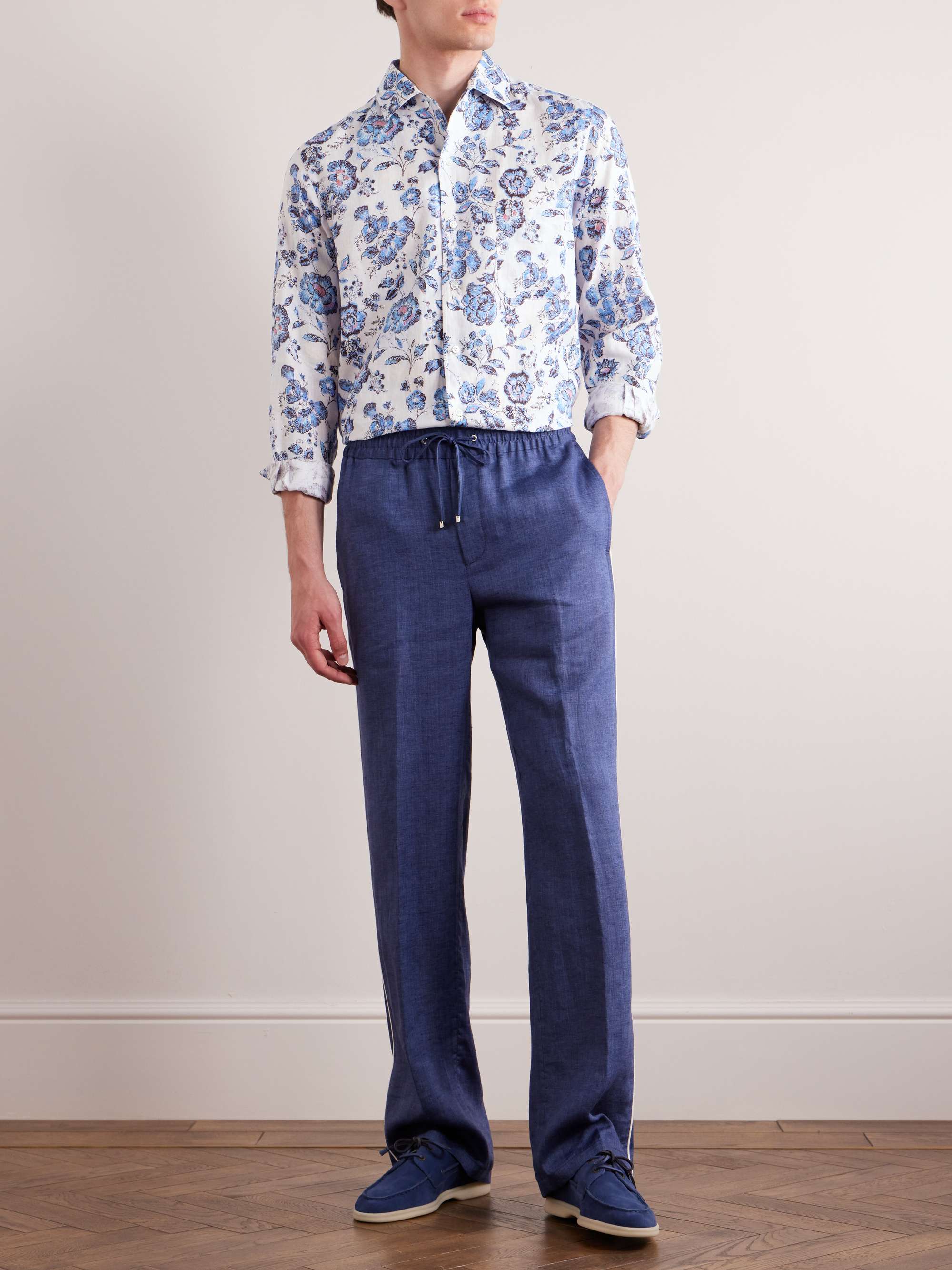 LORO PIANA André Floral-Print Cashmere and Silk-Blend Shirt