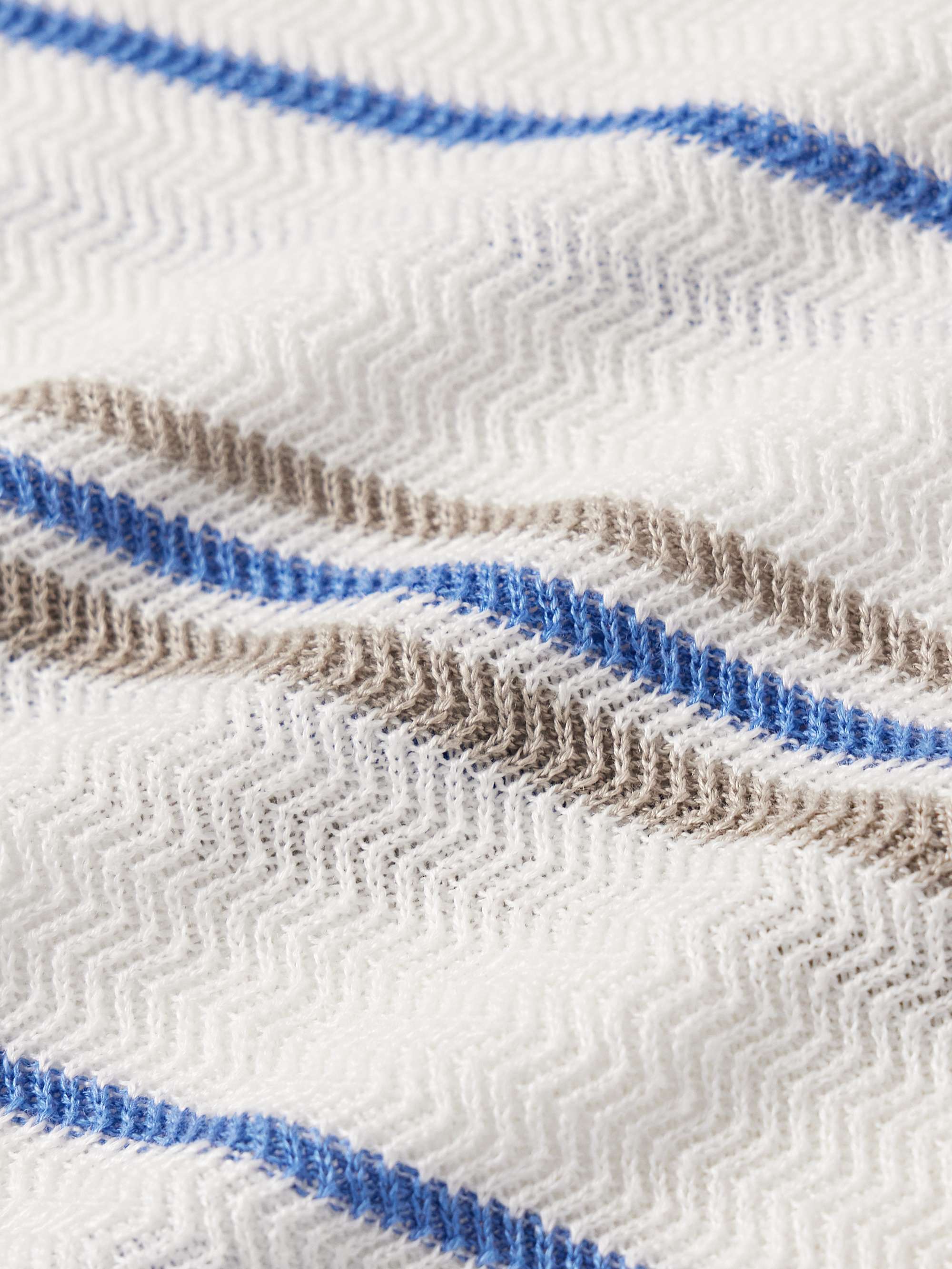 LORO PIANA Striped Herringbone Linen T-Shirt