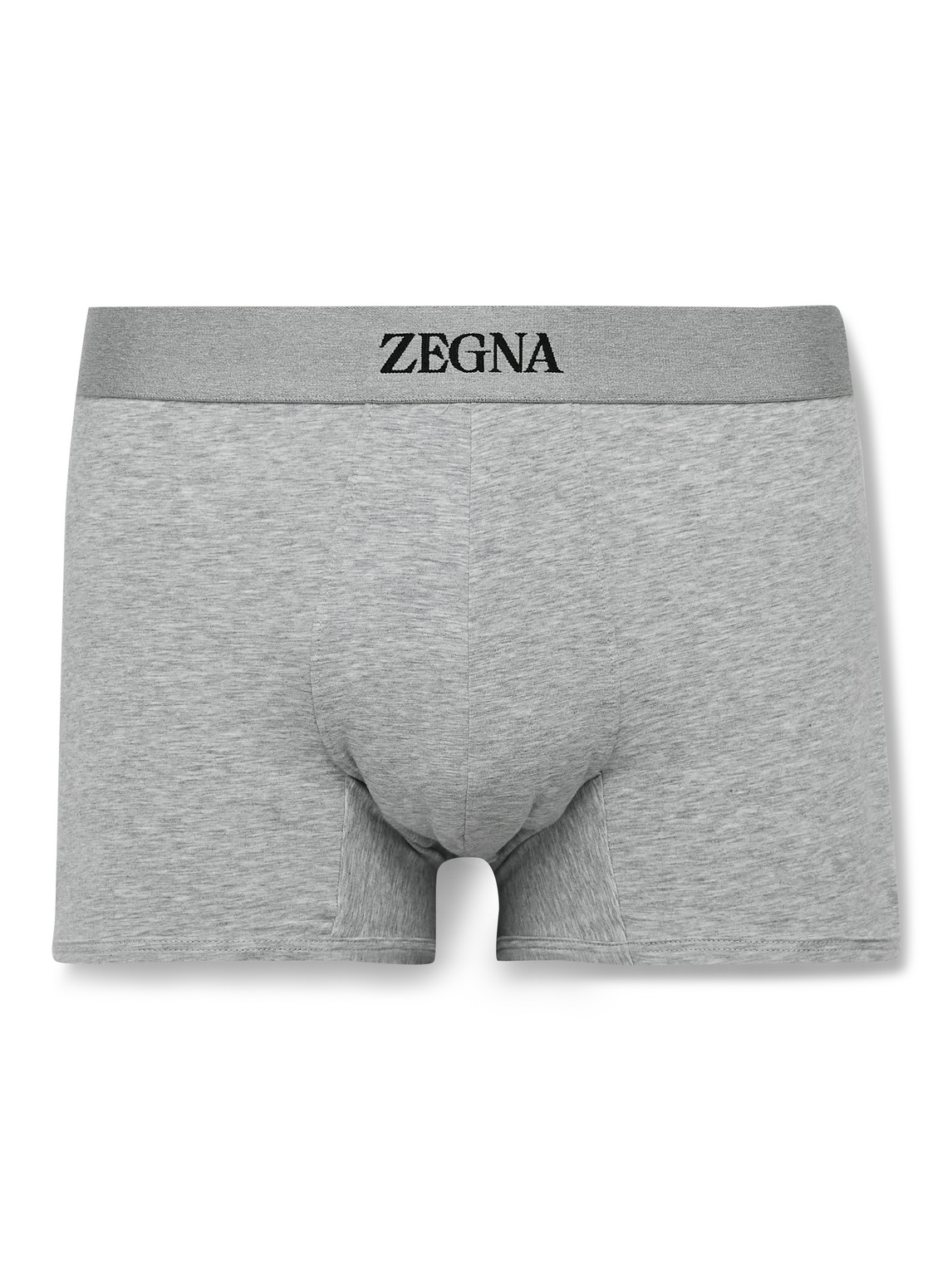 Zegna Stretch-cotton Boxer Briefs In Gray