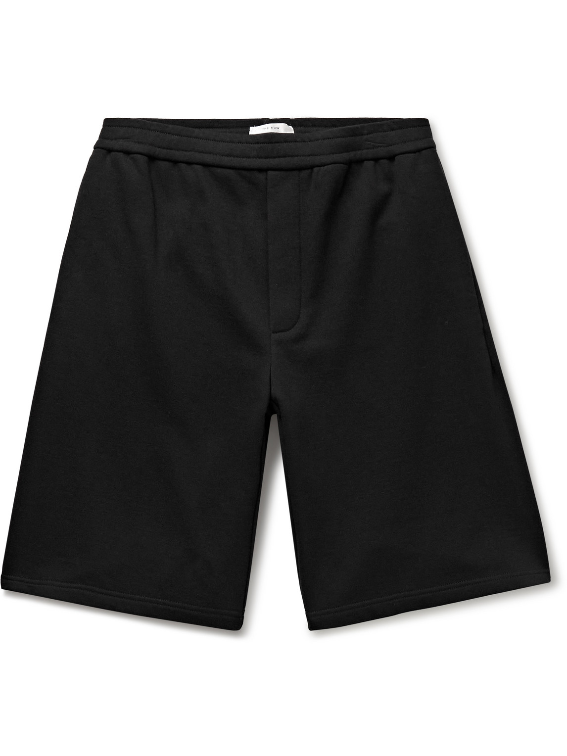 The Row Eston Wide-leg Cotton-jersey Shorts In Black