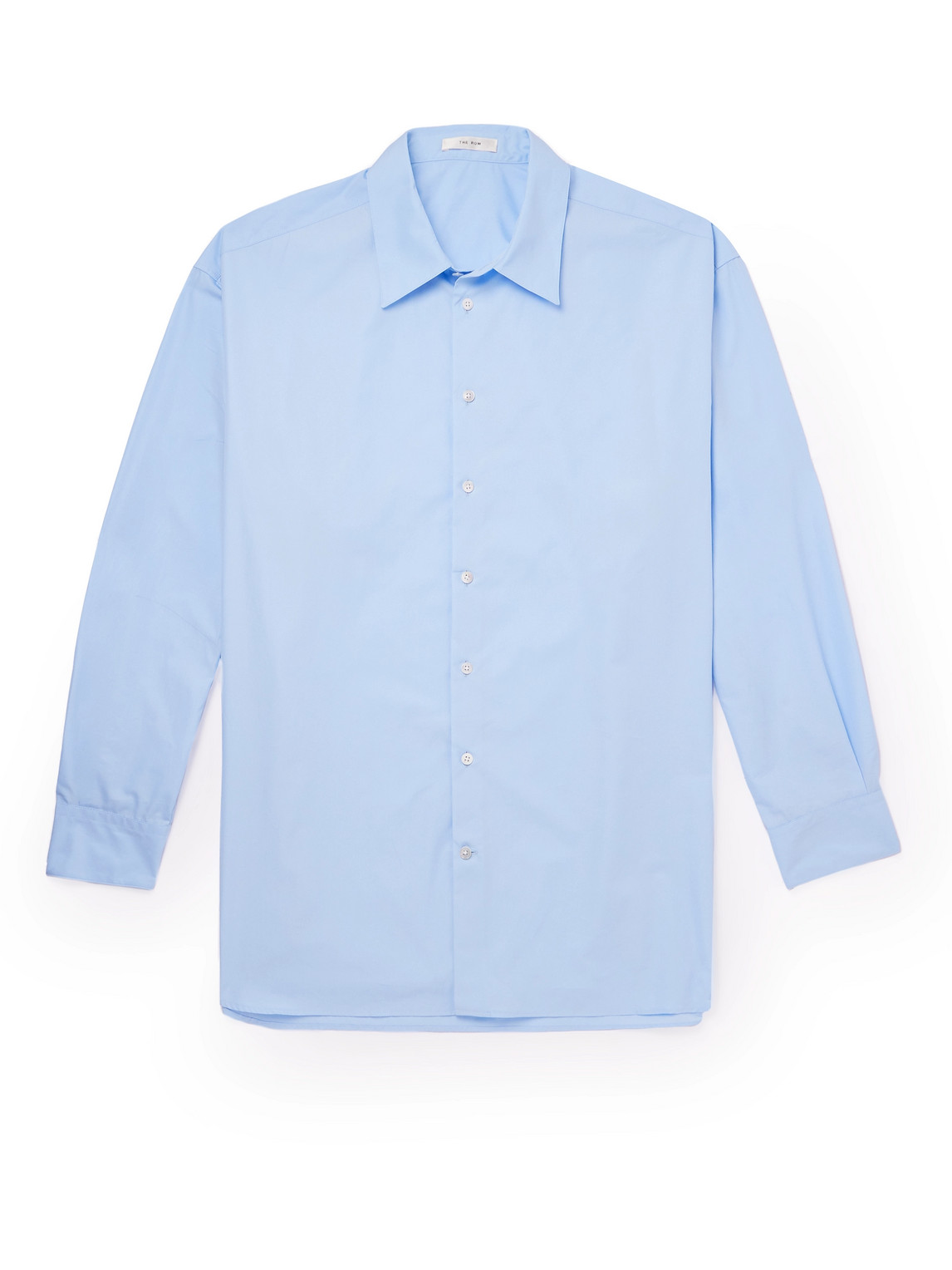 The Row Lukre Cotton Poplin Shirt In Blue
