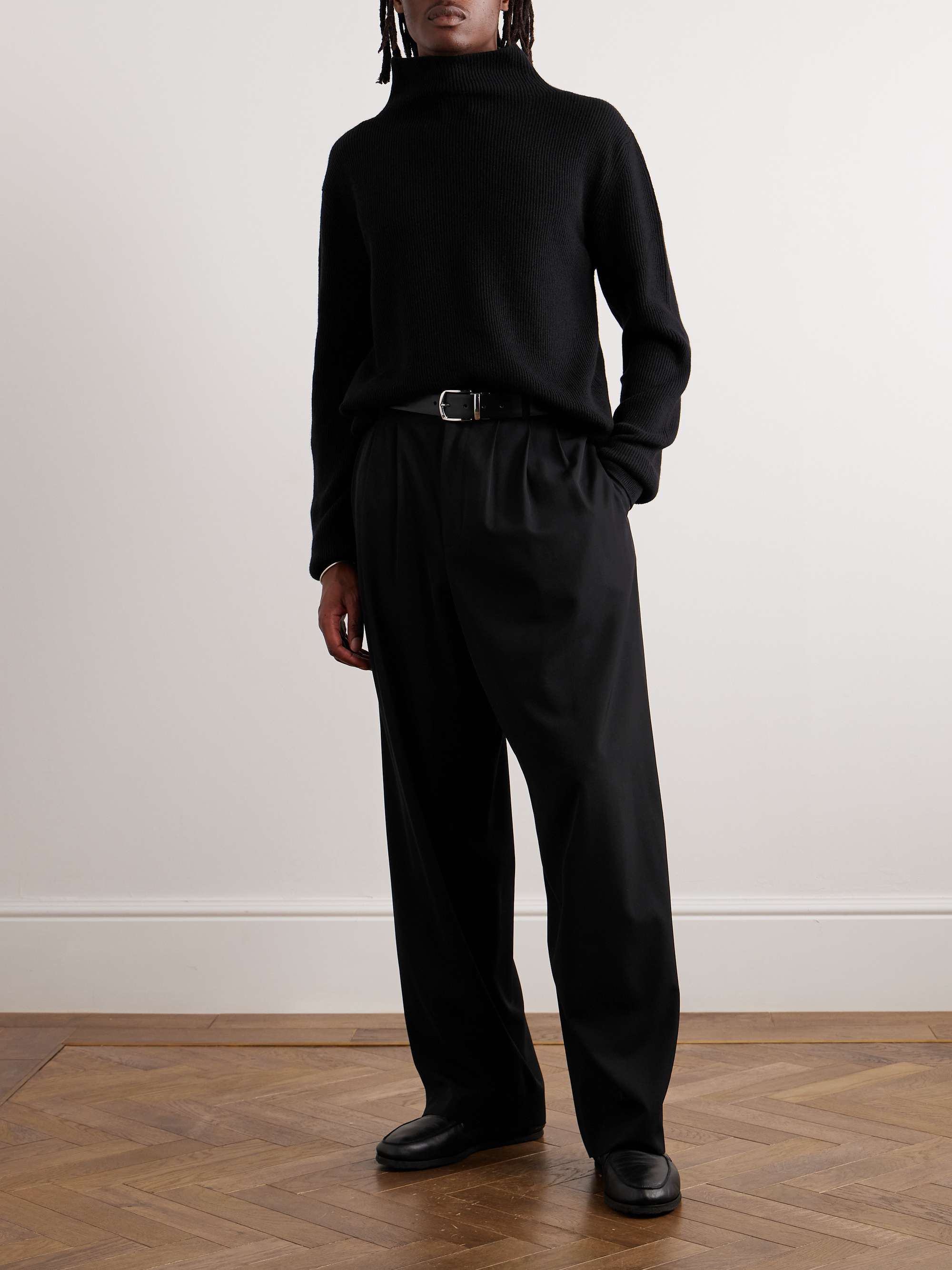 THE ROW Daniel Ribbed Cashmere Rollneck Sweater