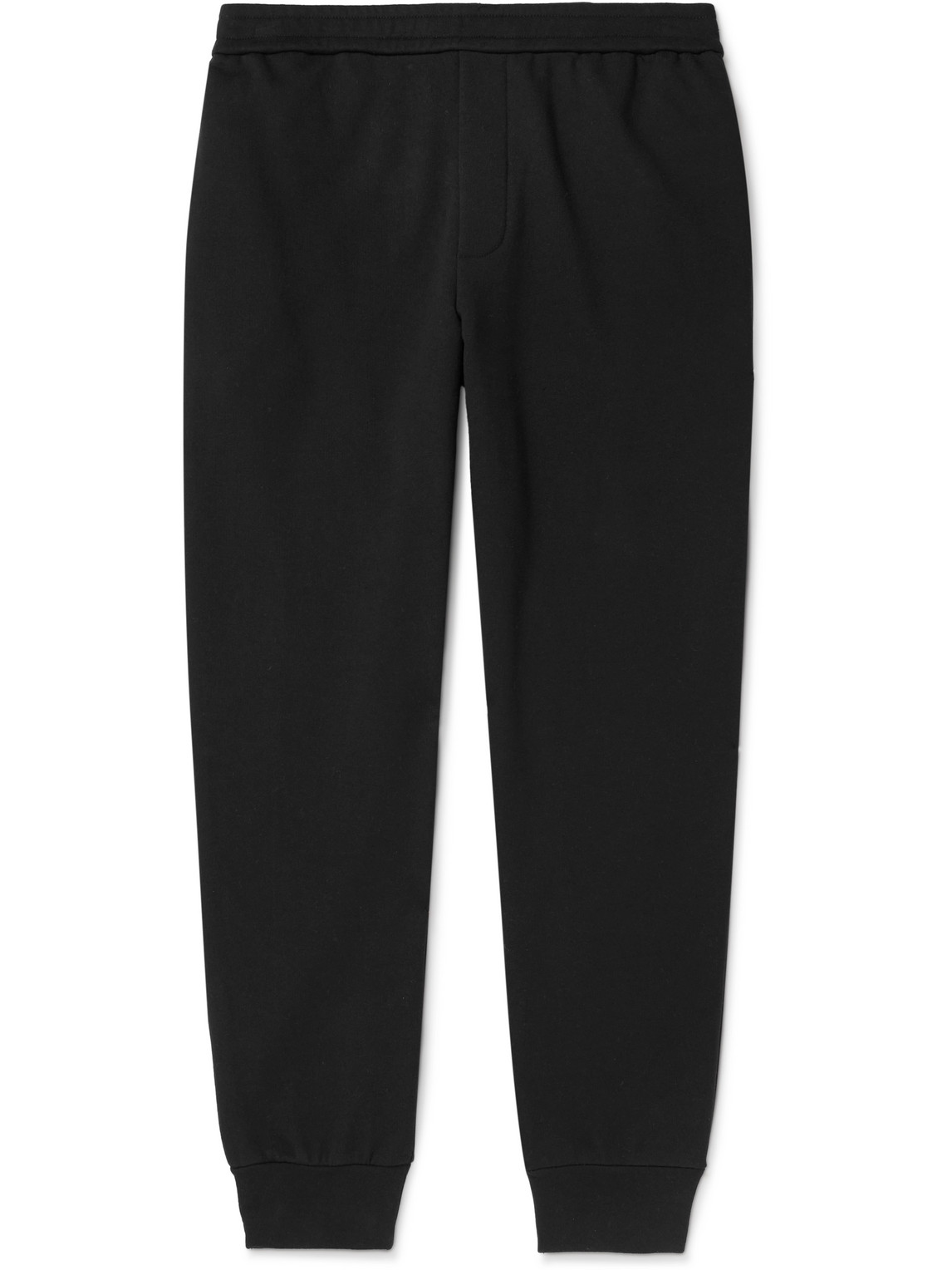 The Row Edgar Tapered Cotton-jersey Sweatpants In Black