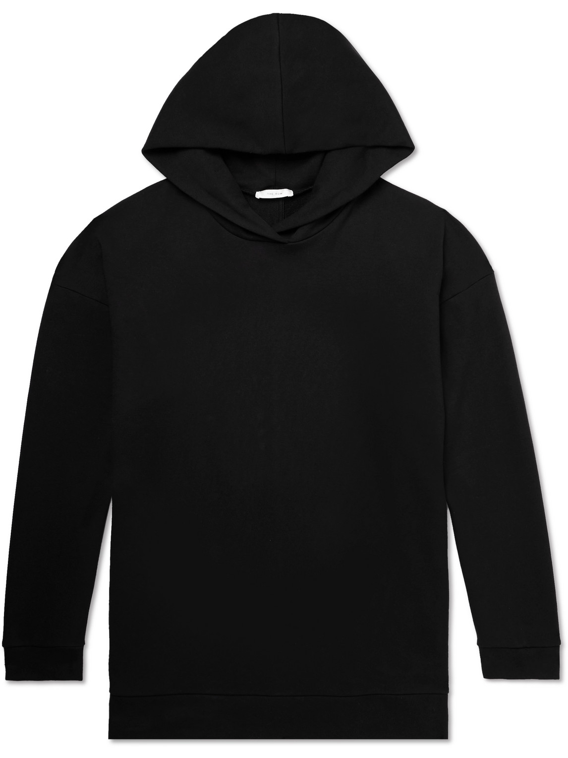 The Row Essoni Cotton-jersey Hoodie In Black