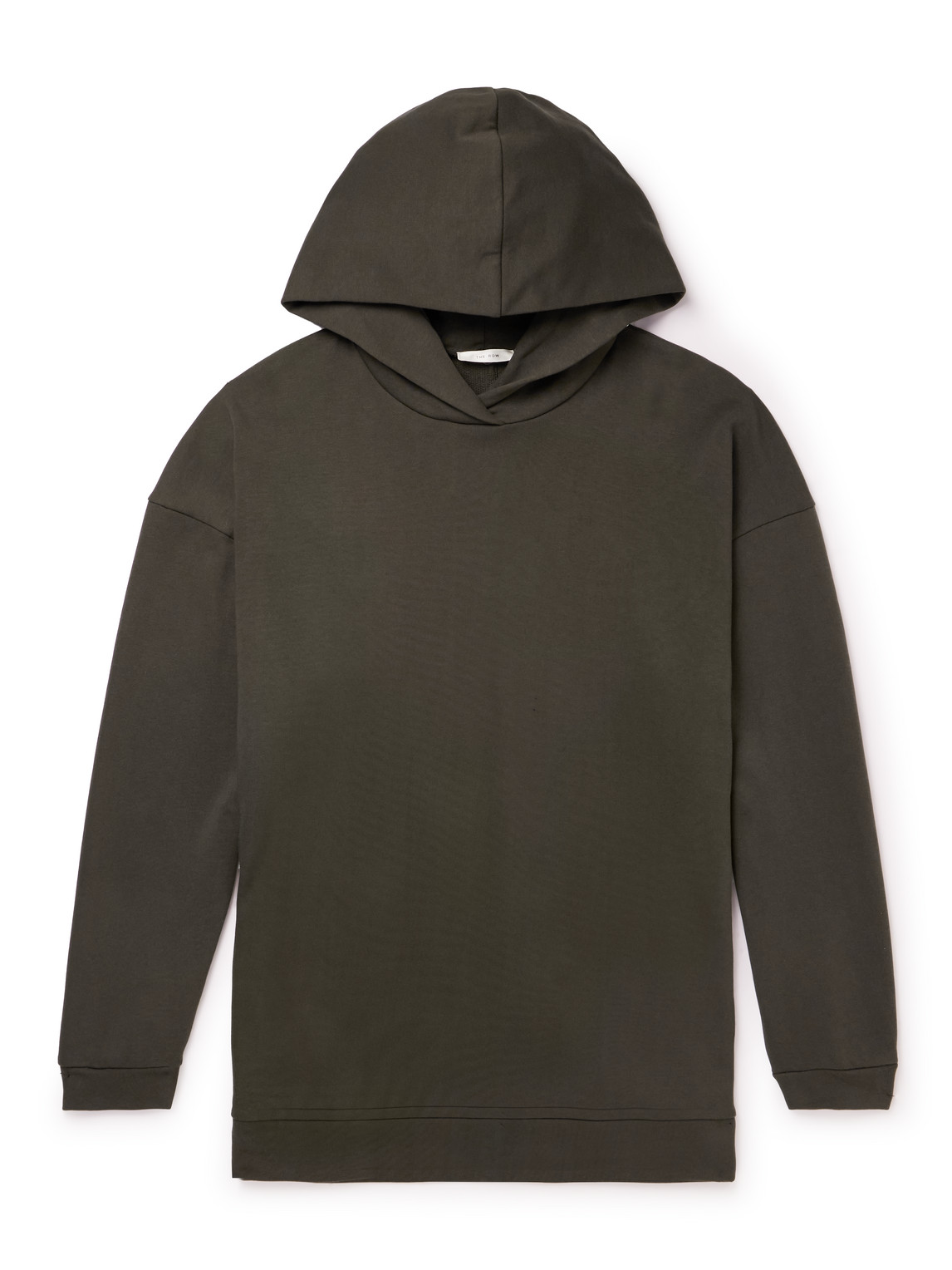 The Row Essoni Cotton-jersey Hoodie In Gray