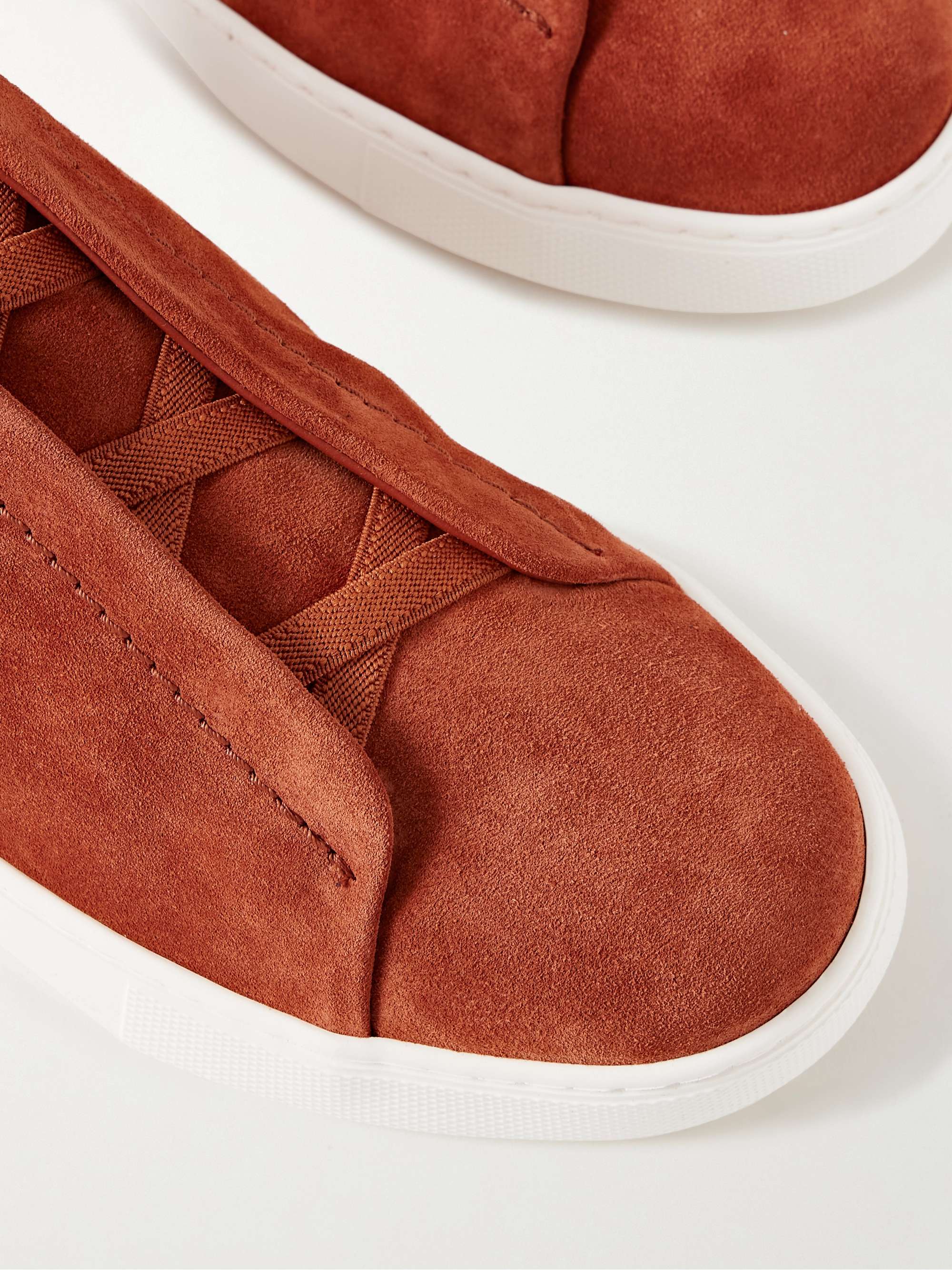 ZEGNA Triple Stitch Suede Sneakers