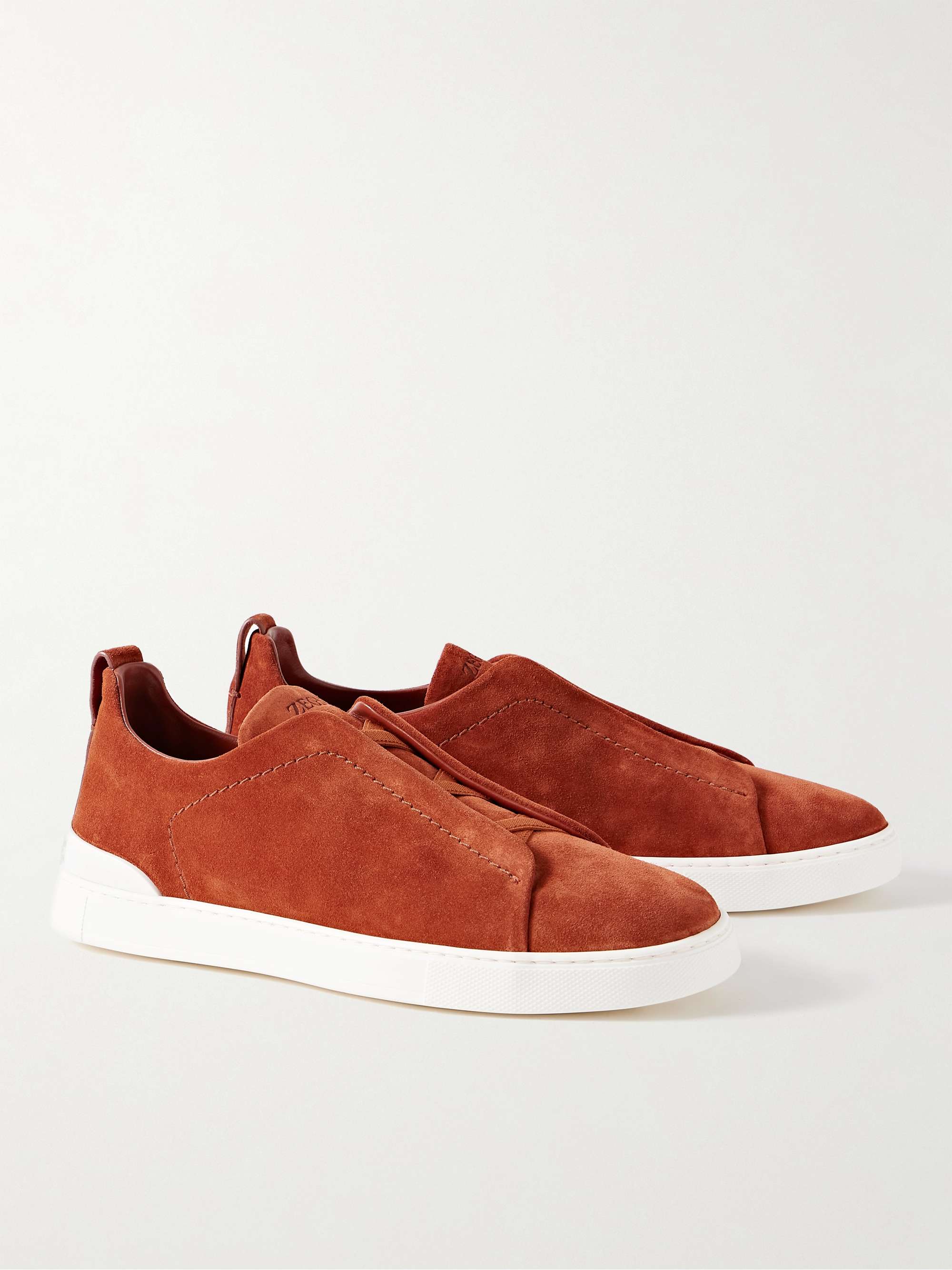 ZEGNA Triple Stitch Suede Sneakers