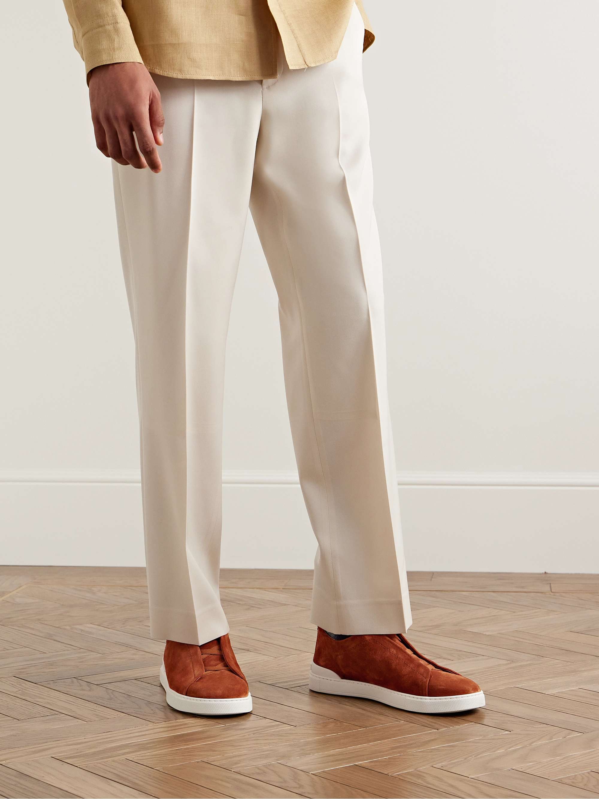 ZEGNA Triple Stitch Suede Sneakers