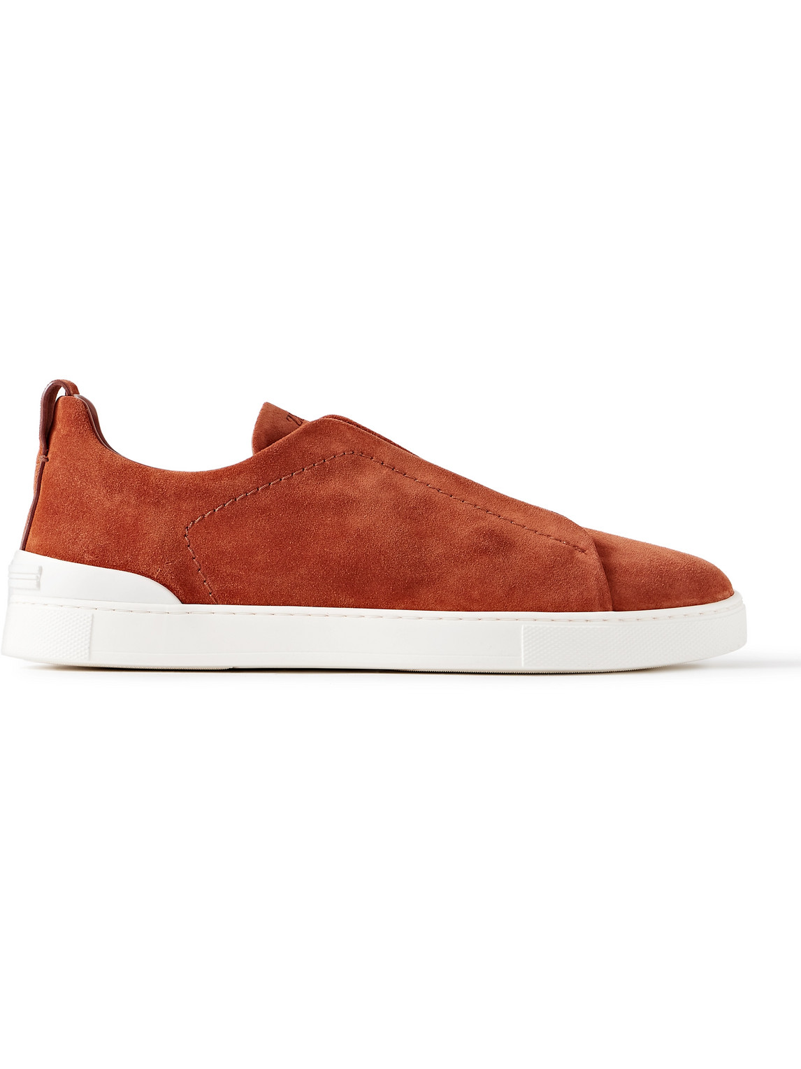Zegna Cotton-linen Triple Stitch Sneakers In Red