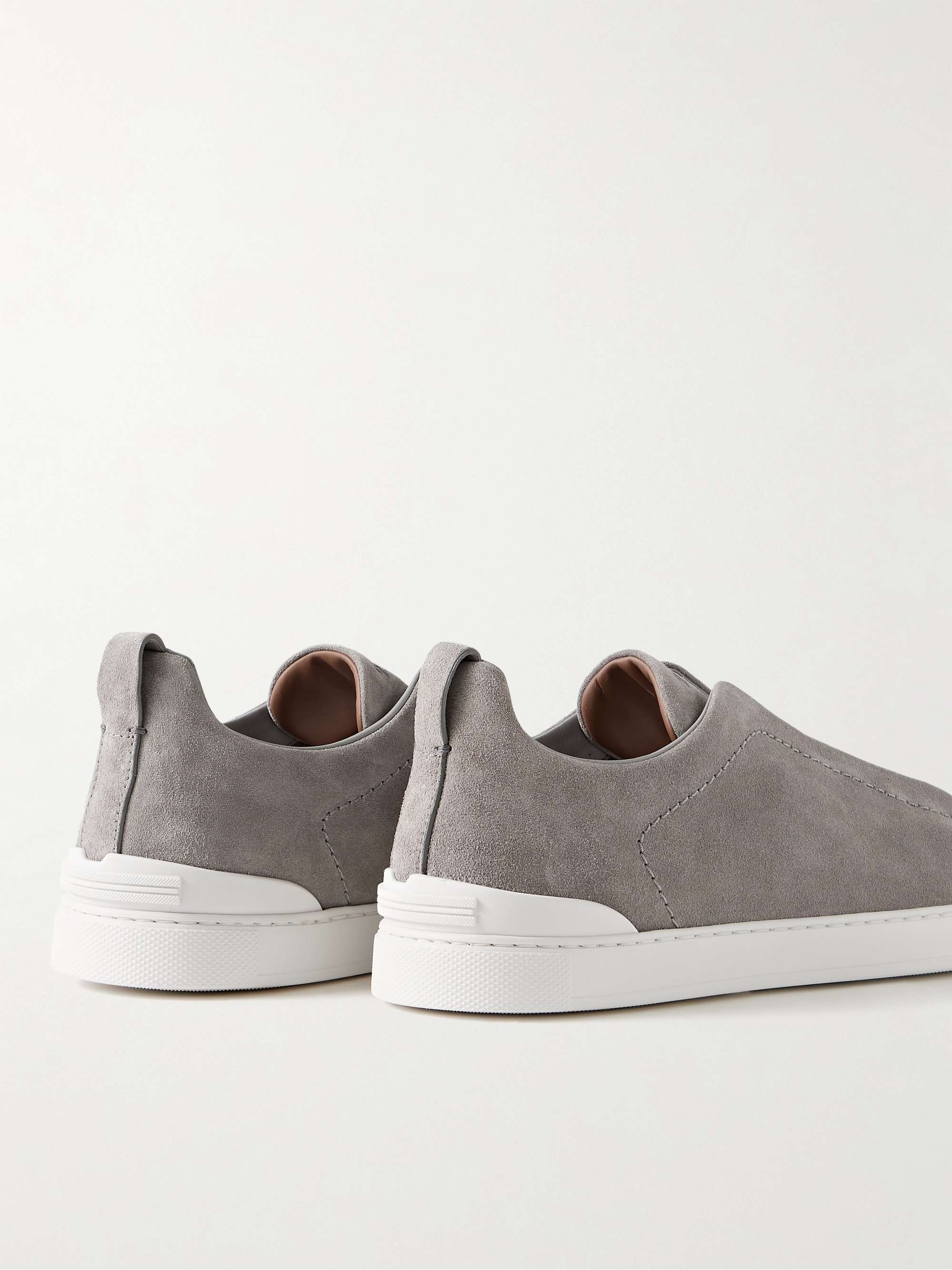ZEGNA Triple Stitch Suede Sneakers