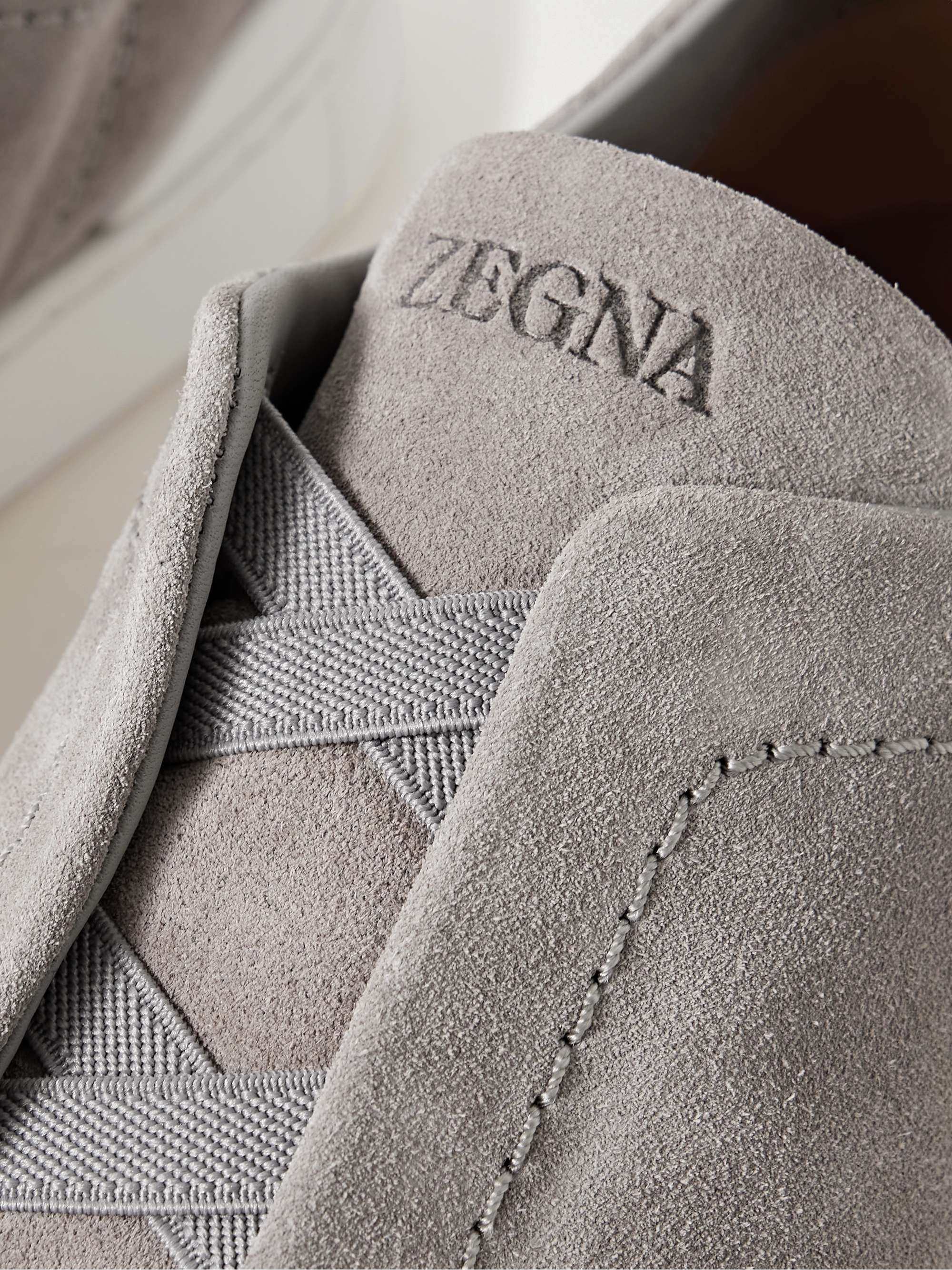 ZEGNA Triple Stitch Suede Sneakers