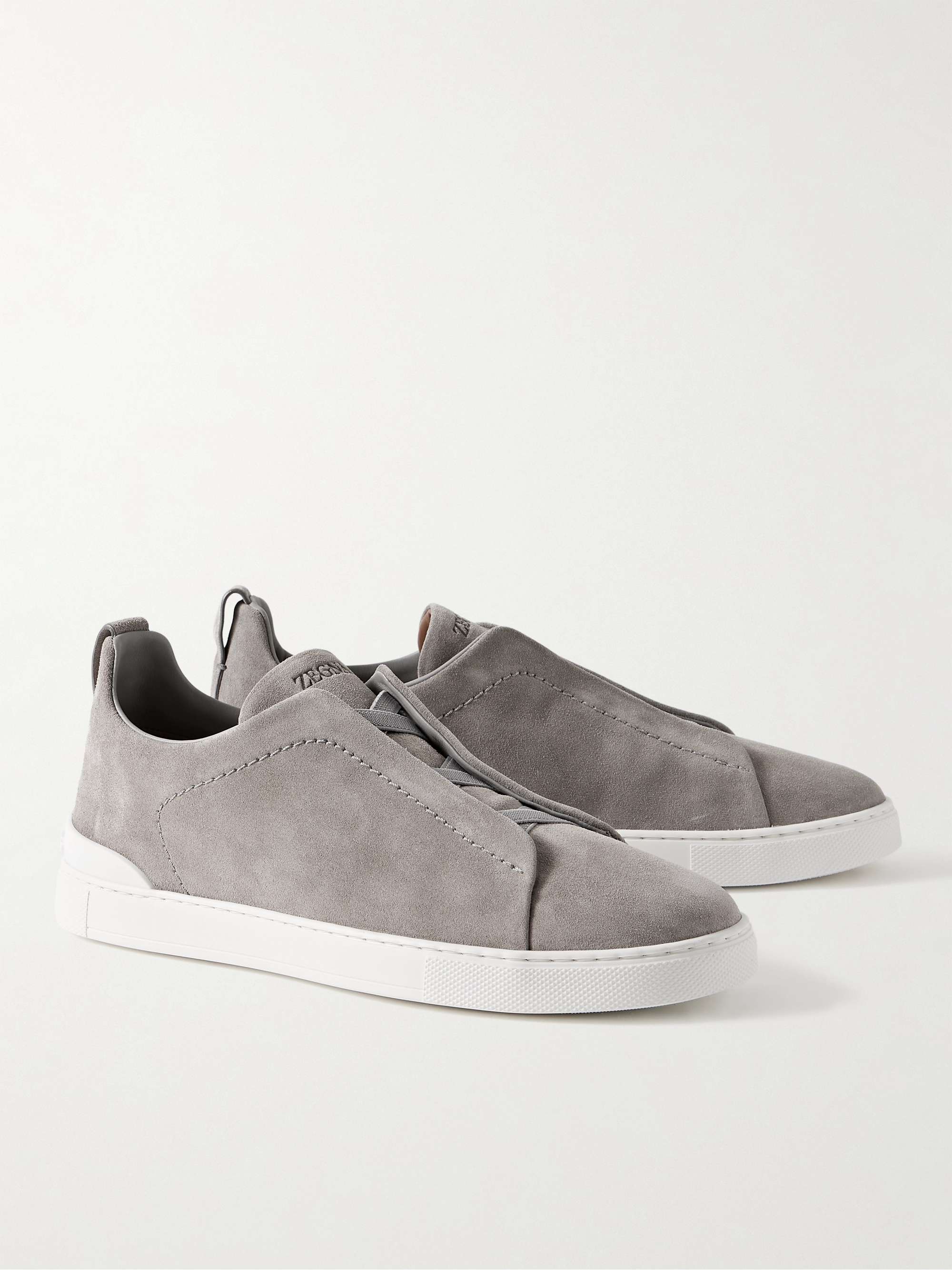 ZEGNA Triple Stitch Suede Sneakers
