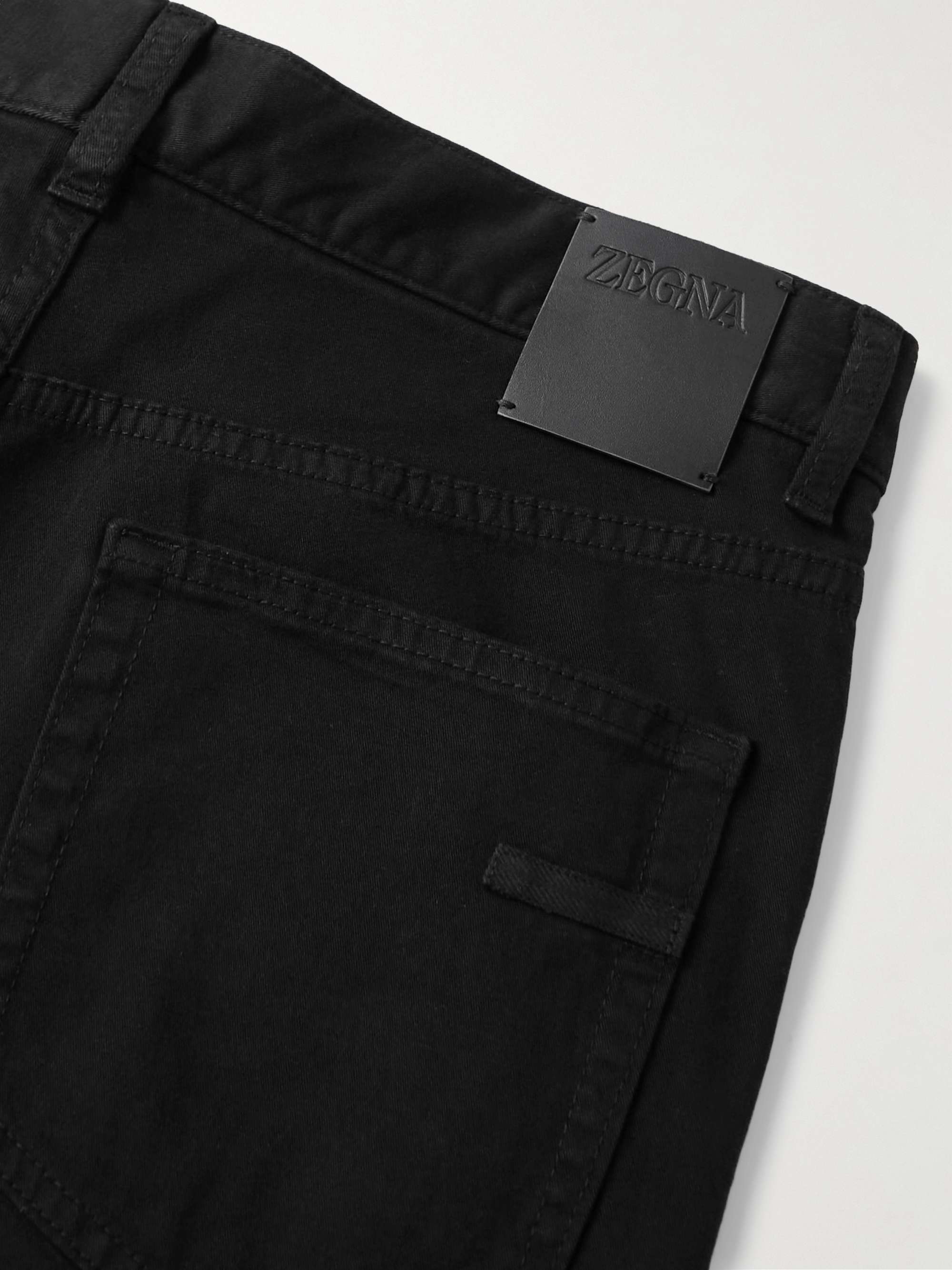 ZEGNA Brushed Cotton-Blend Trousers