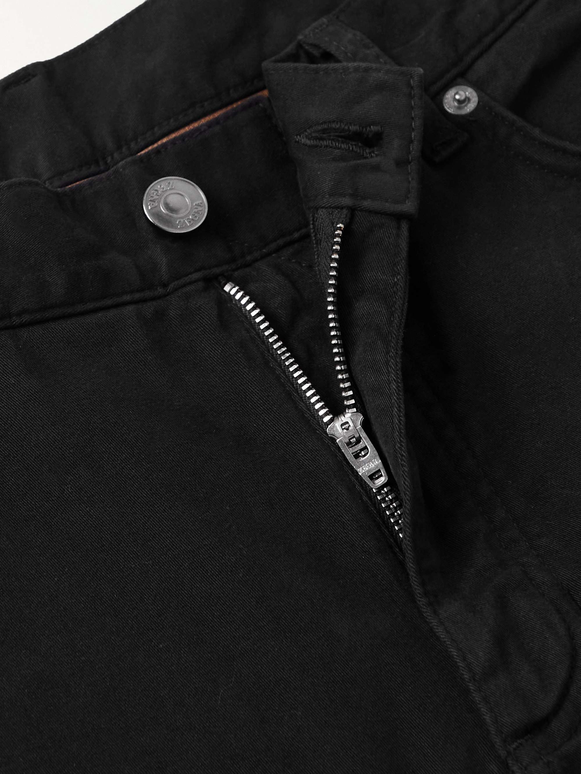 ZEGNA Brushed Cotton-Blend Trousers
