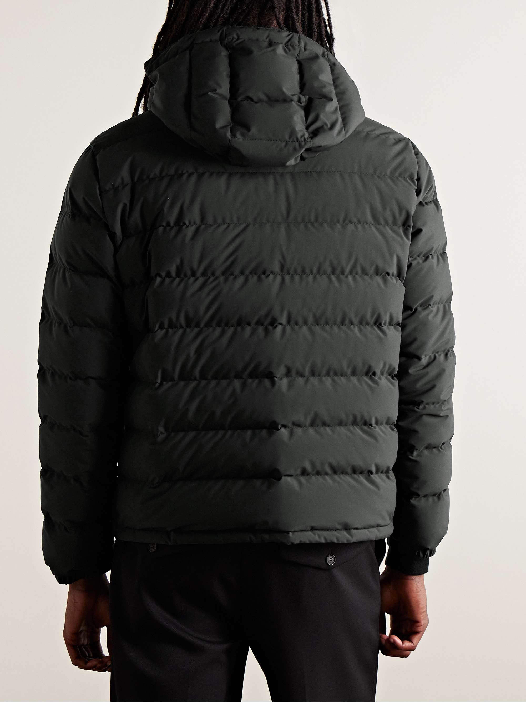 ZEGNA Stratos Leather-Trimmed Quilted Shell Hooded Down Jacket for Men ...