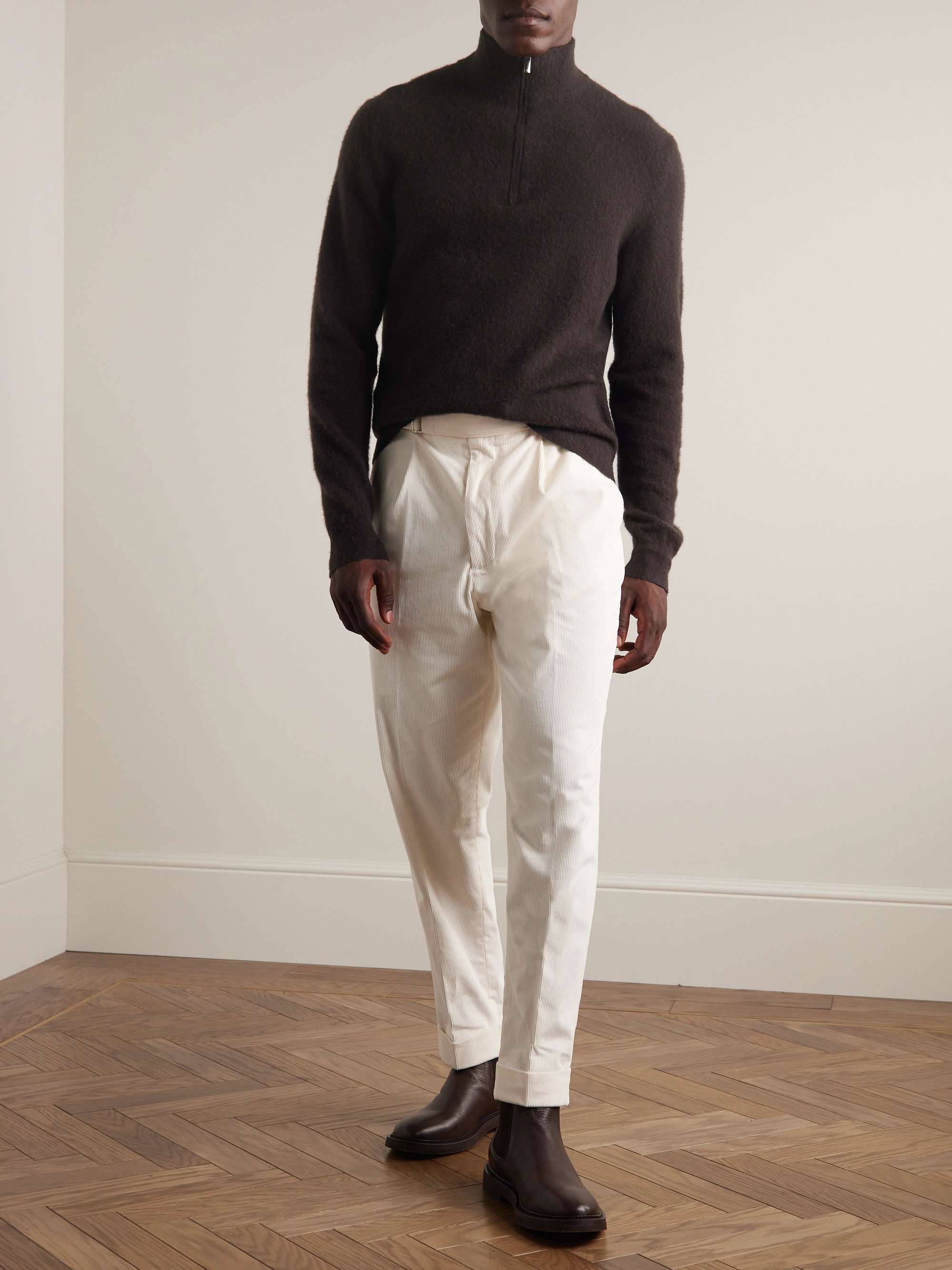 Liam Brushed Cashmere Half Zip Sweater