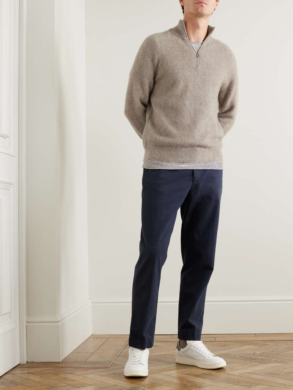 MASSIMO ALBA Liam Brushed Cashmere Half-Zip Sweater for Men | MR PORTER