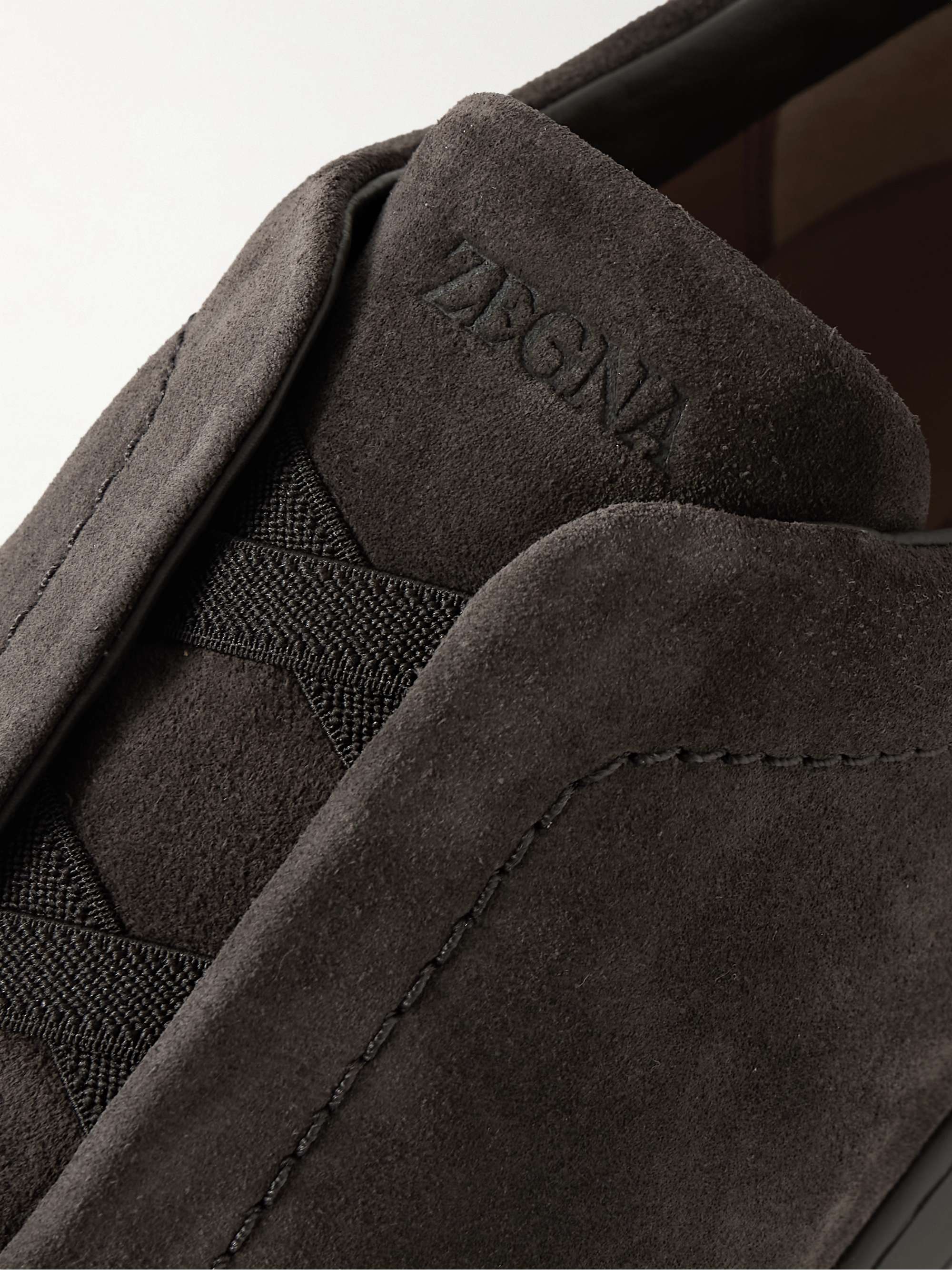 ZEGNA Triple Stitch Suede Sneakers