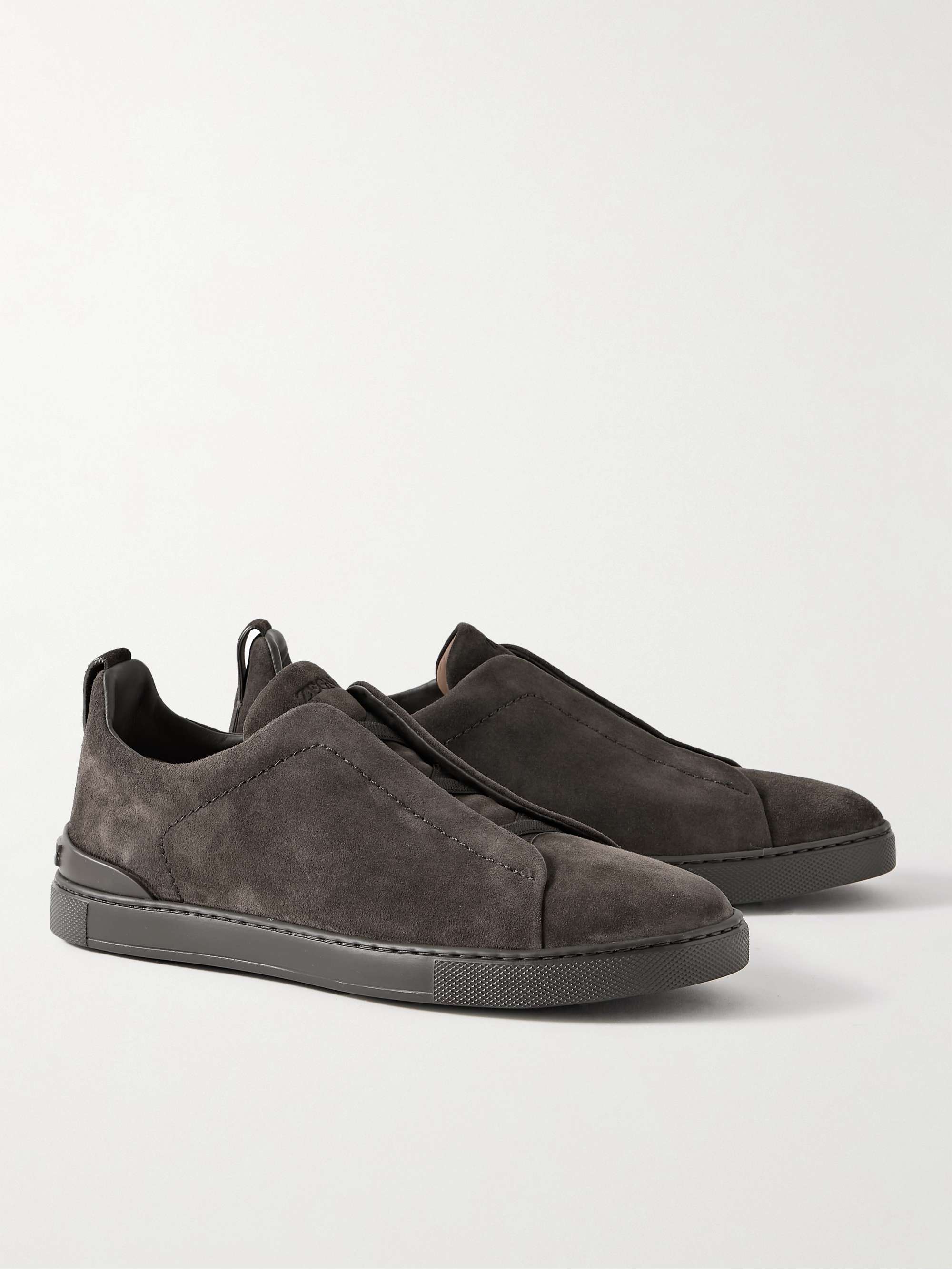 ZEGNA Triple Stitch Suede Sneakers