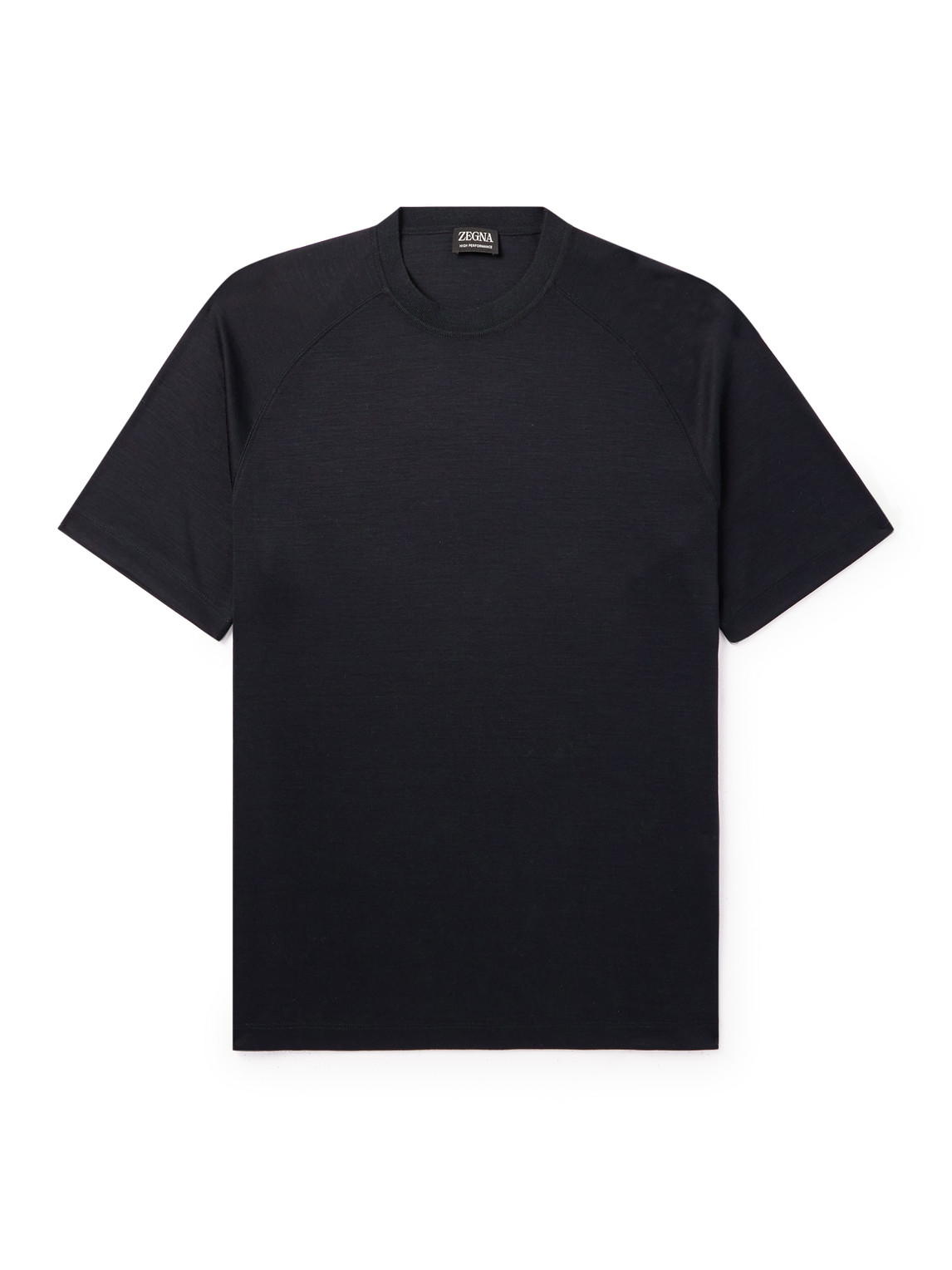 Zegna T-shirt In Brown Wool In Blue