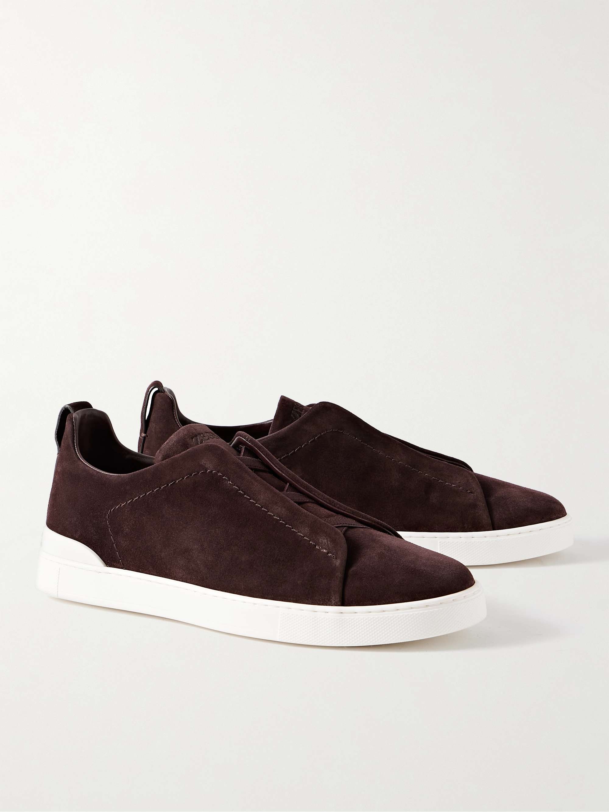 ZEGNA Triple Stitch Suede Sneakers