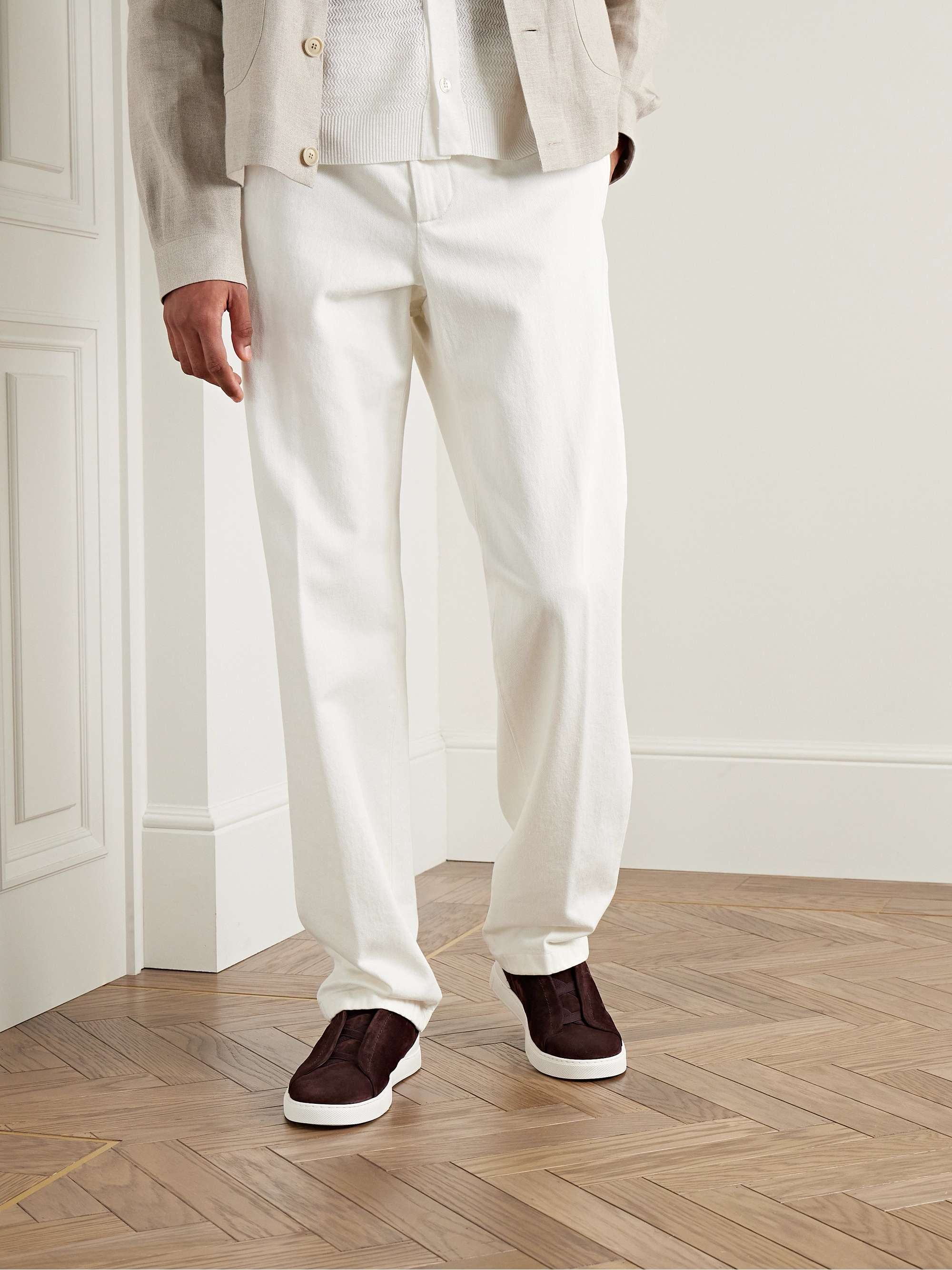 ZEGNA Triple Stitch Suede Sneakers