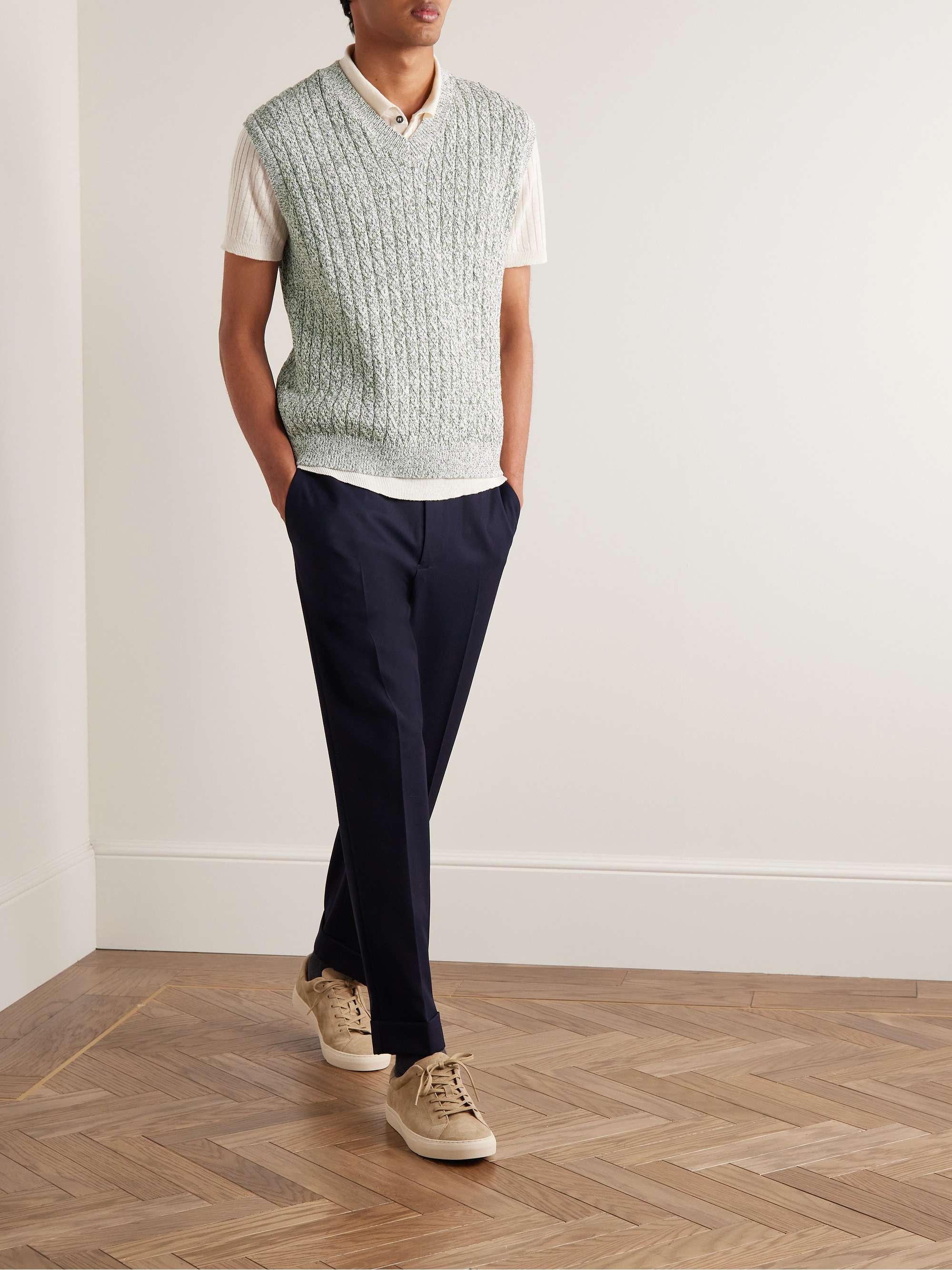 MASSIMO ALBA Divo Ribbed Cotton Sweater Vest