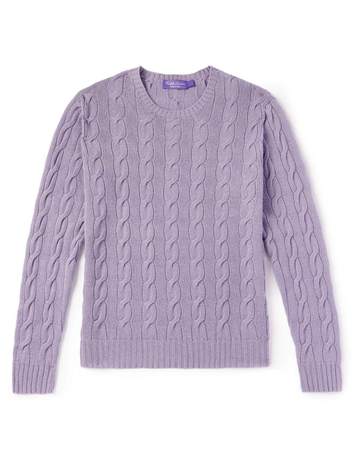 RALPH LAUREN PURPLE LABEL CABLE-KNIT CASHMERE SWEATER