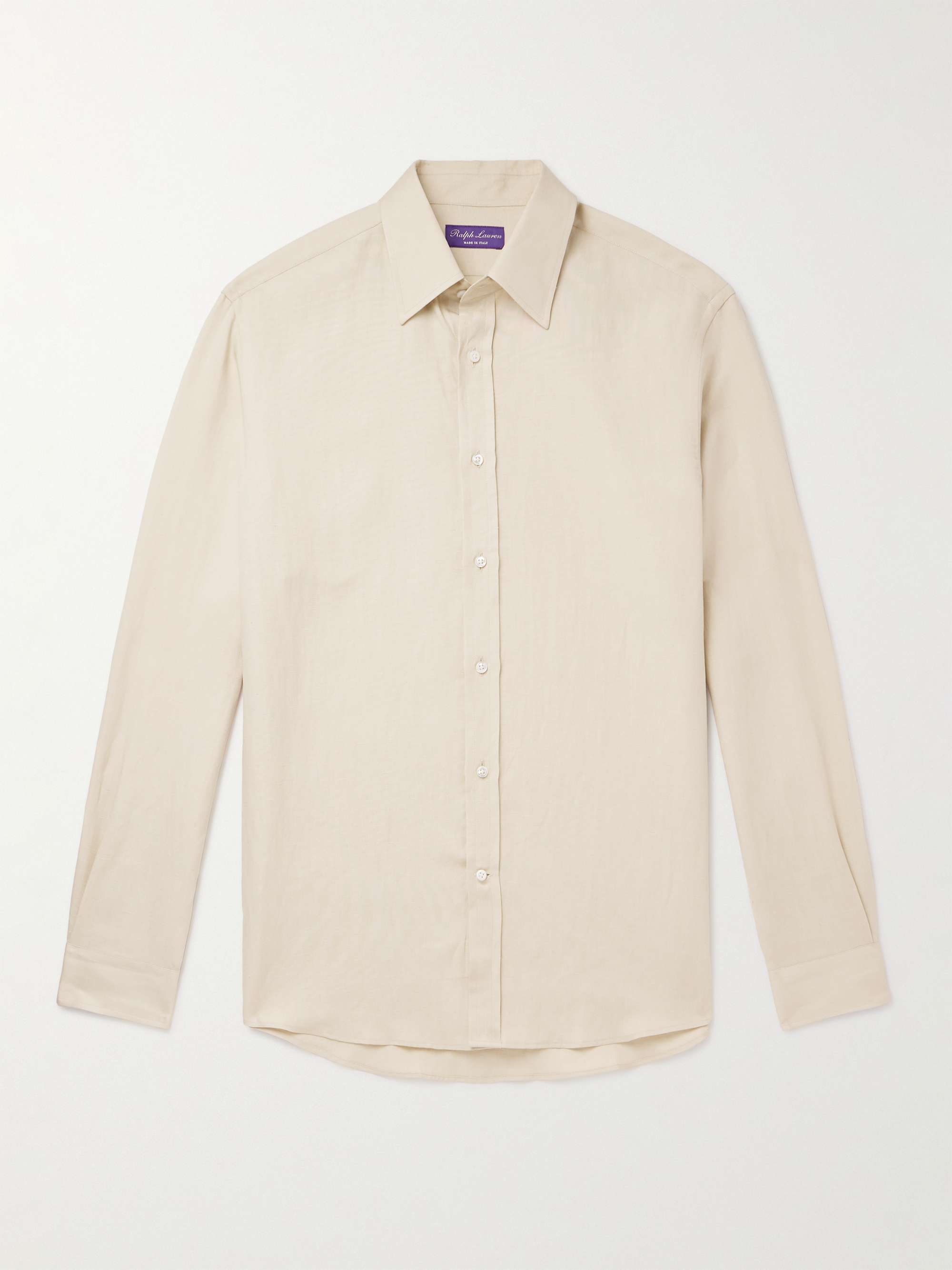 RALPH LAUREN PURPLE LABEL Silk and Linen-Blend Shantung Shirt for Men ...