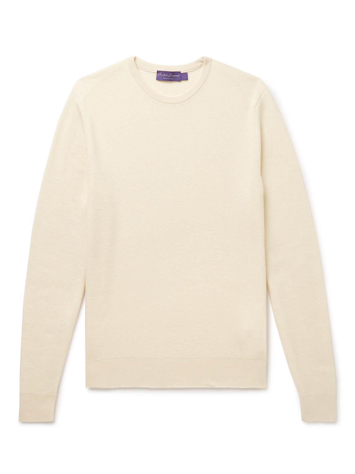 Ralph Lauren Purple Label Slim-fit Silk And Cashmere-blend Sweater In Neutrals