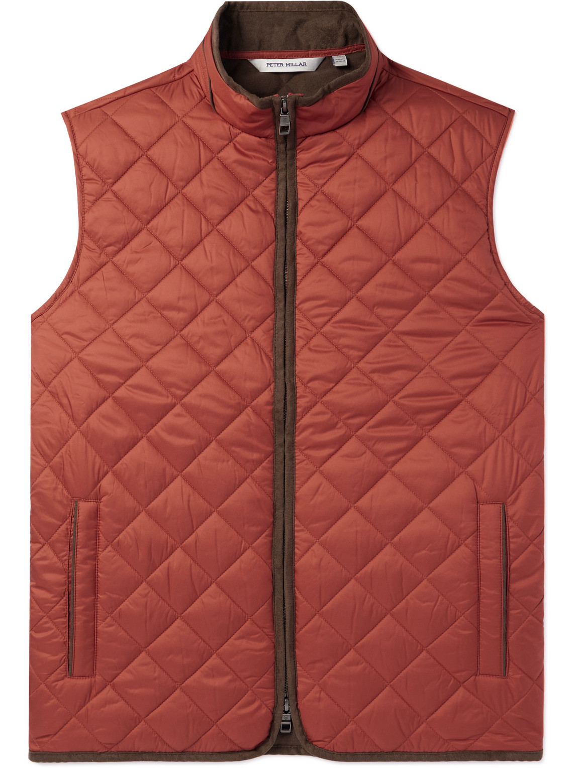 Peter Millar Essex Fleece-trimmed Quilted Padded Shell Gilet In Red