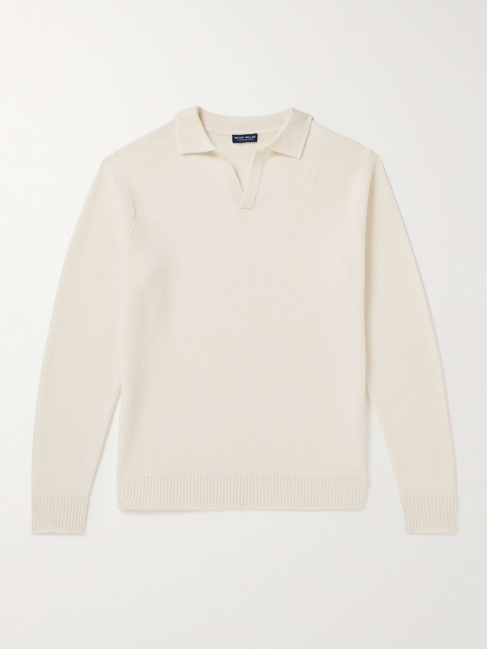 PETER MILLAR Alpine Riviera Honeycomb-Knit Cashmere and Wool-Blend Polo ...