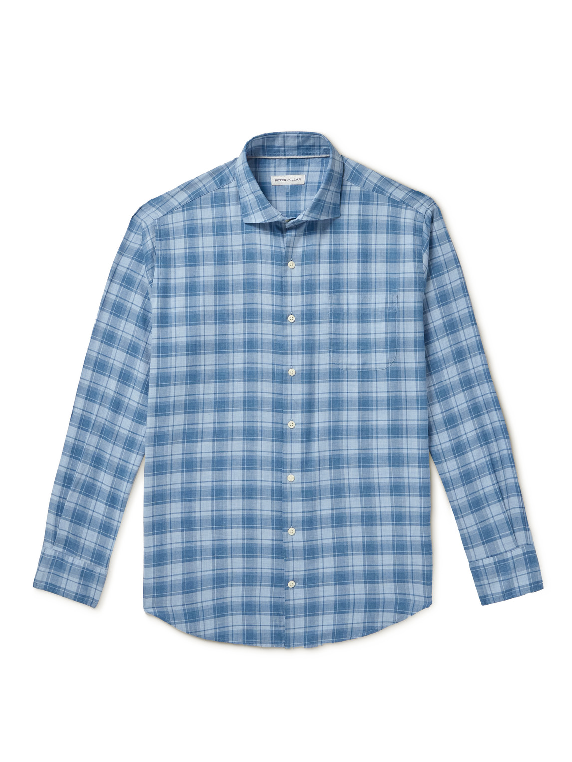 Peter Millar - Fillmore Spread-Collar Checked Cotton-Twill Shirt - Men - Blue - XXL